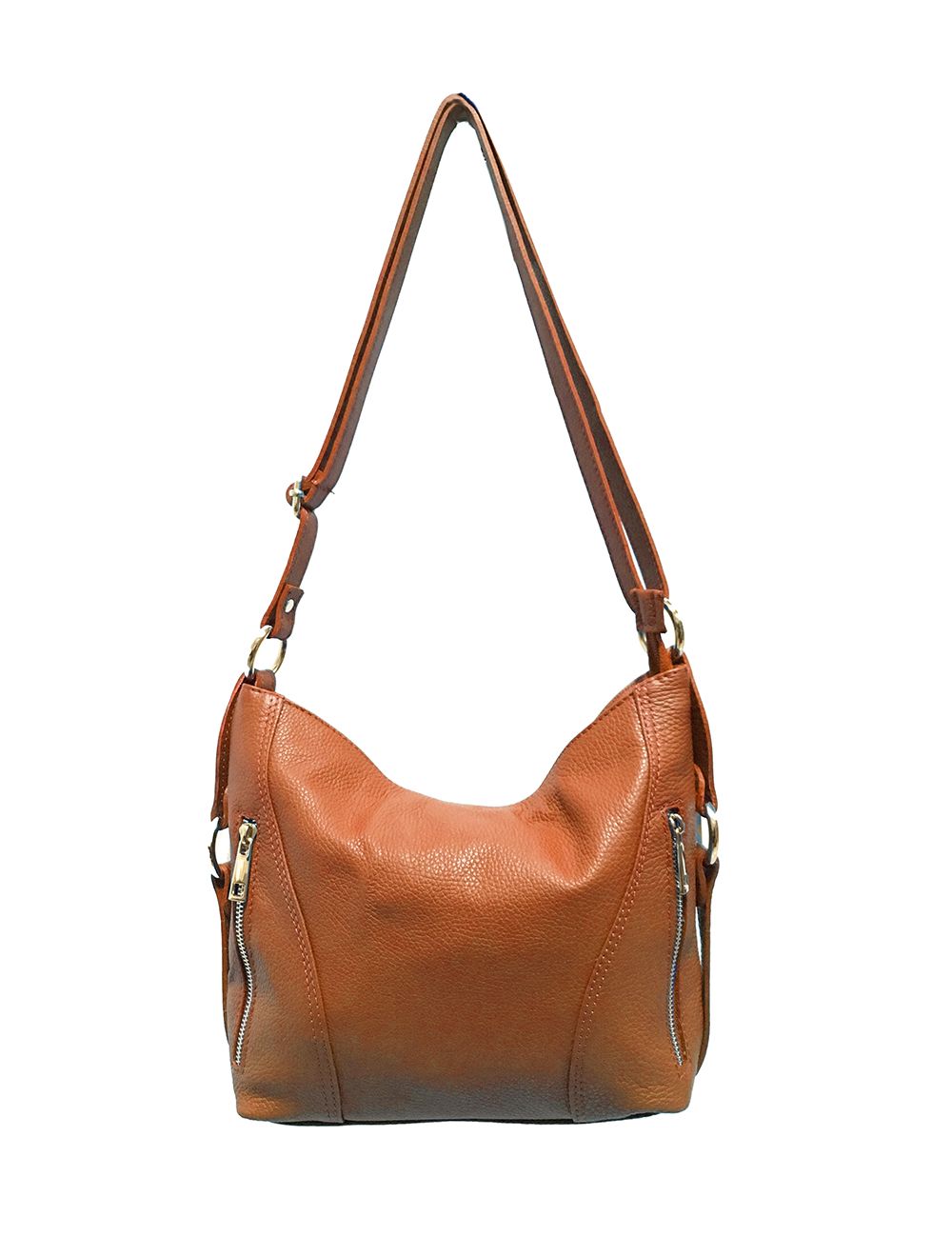 tom&eva Sac Porté travers en cuir vachette grainée RI-3853-Cognac