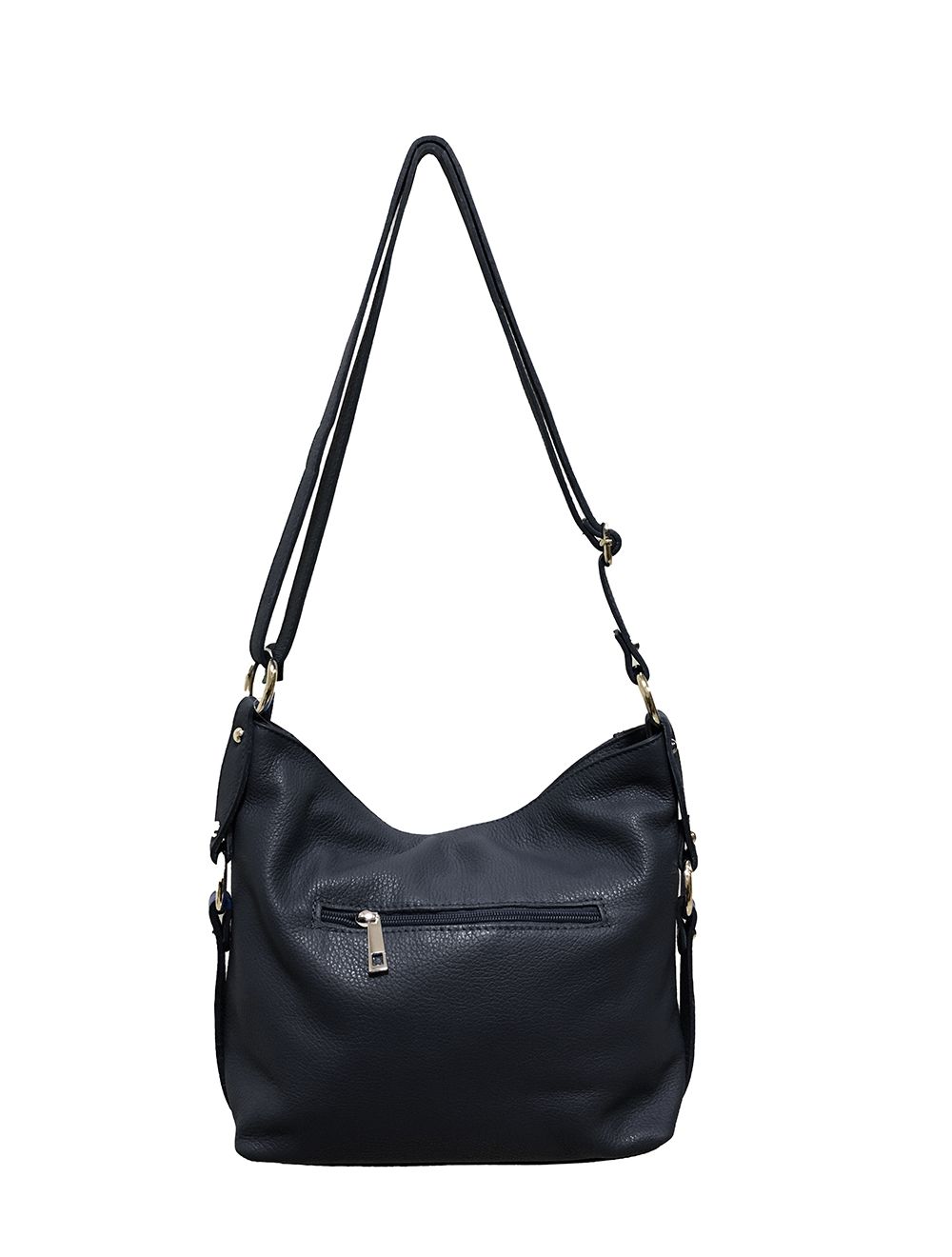 Tom&eva Sac Porté Travers En Cuir Vachette Grainée RI-3853-Noir