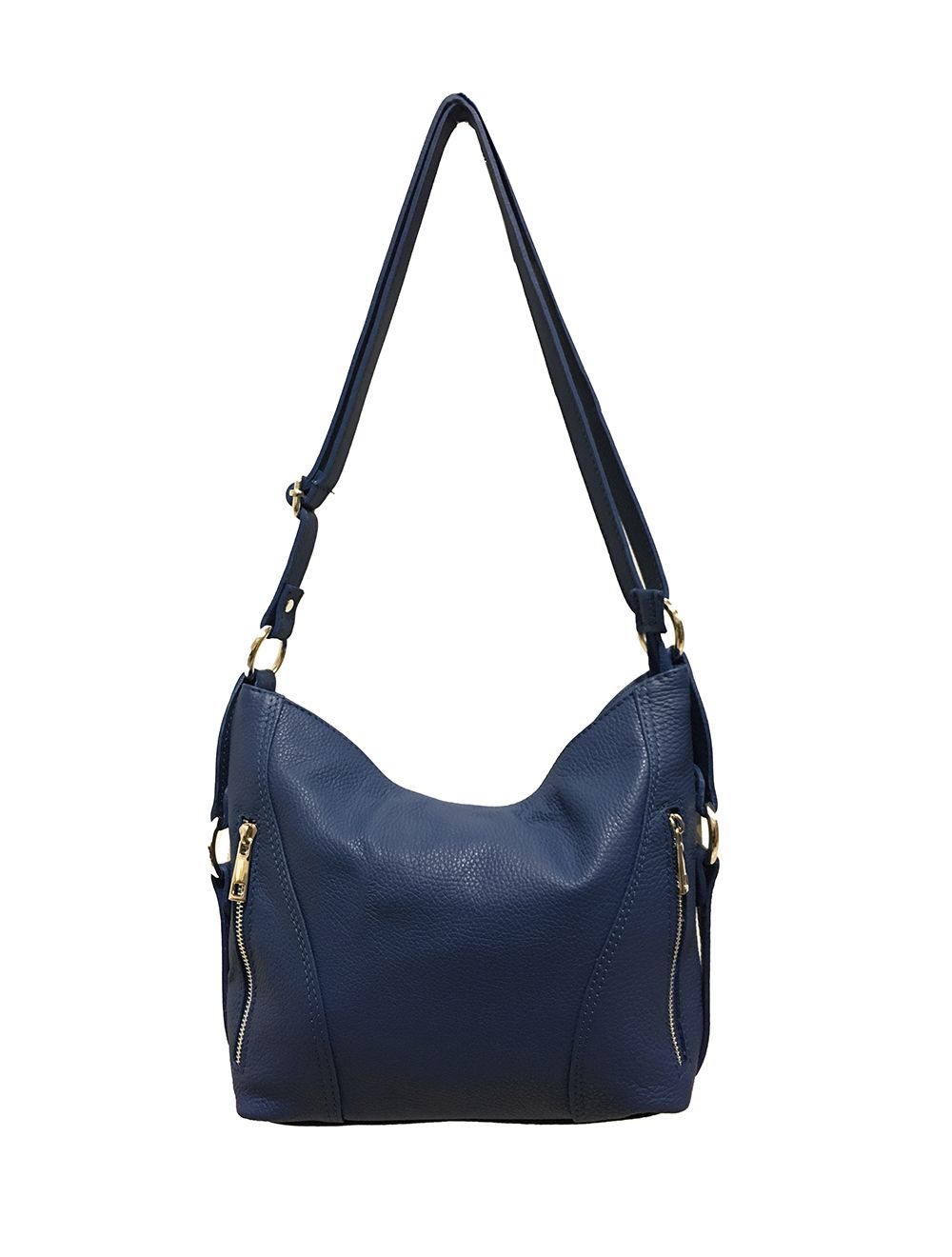 tom&eva Sac Porté travers en cuir vachette grainée RI-3853-Marine