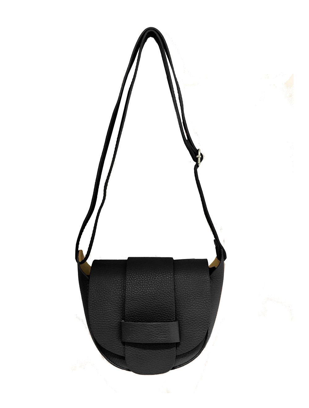 tom&eva Sac Porté travers en cuir vachette grainée- RI202-Noir