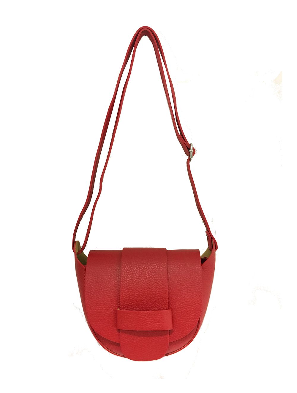 tom&eva Sac Porté travers en cuir vachette grainée- RI202-Rouge