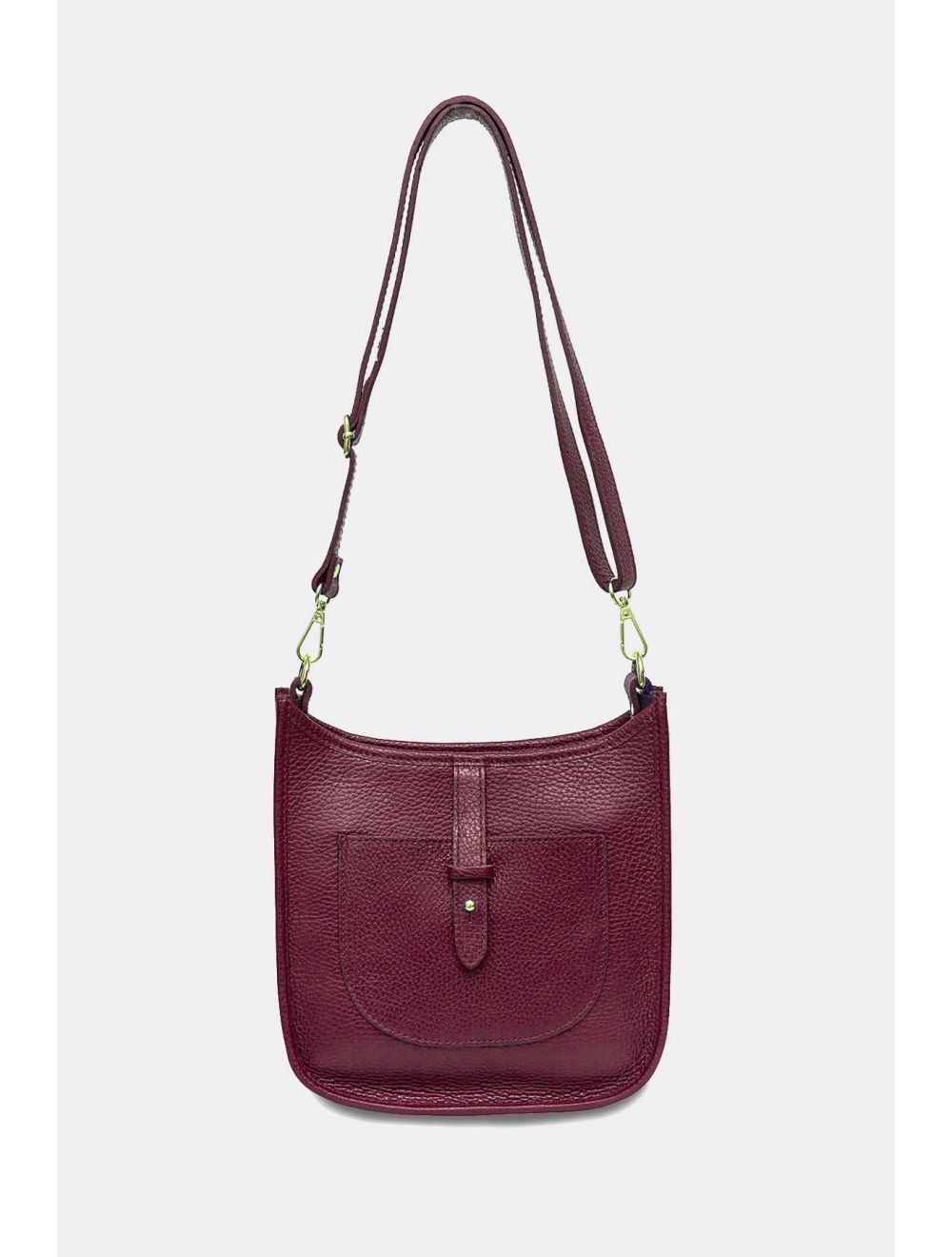 Tom&eva Sac Porté Travers En Cuir Vachette Grainée SIENNA 4057-Bordeaux