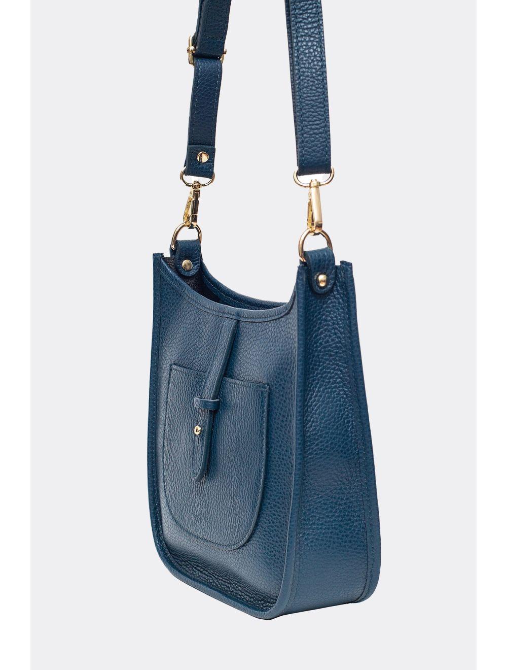 Tom&eva Sac Porté Travers En Cuir Vachette Grainée SIENNA 4057-PETROLE