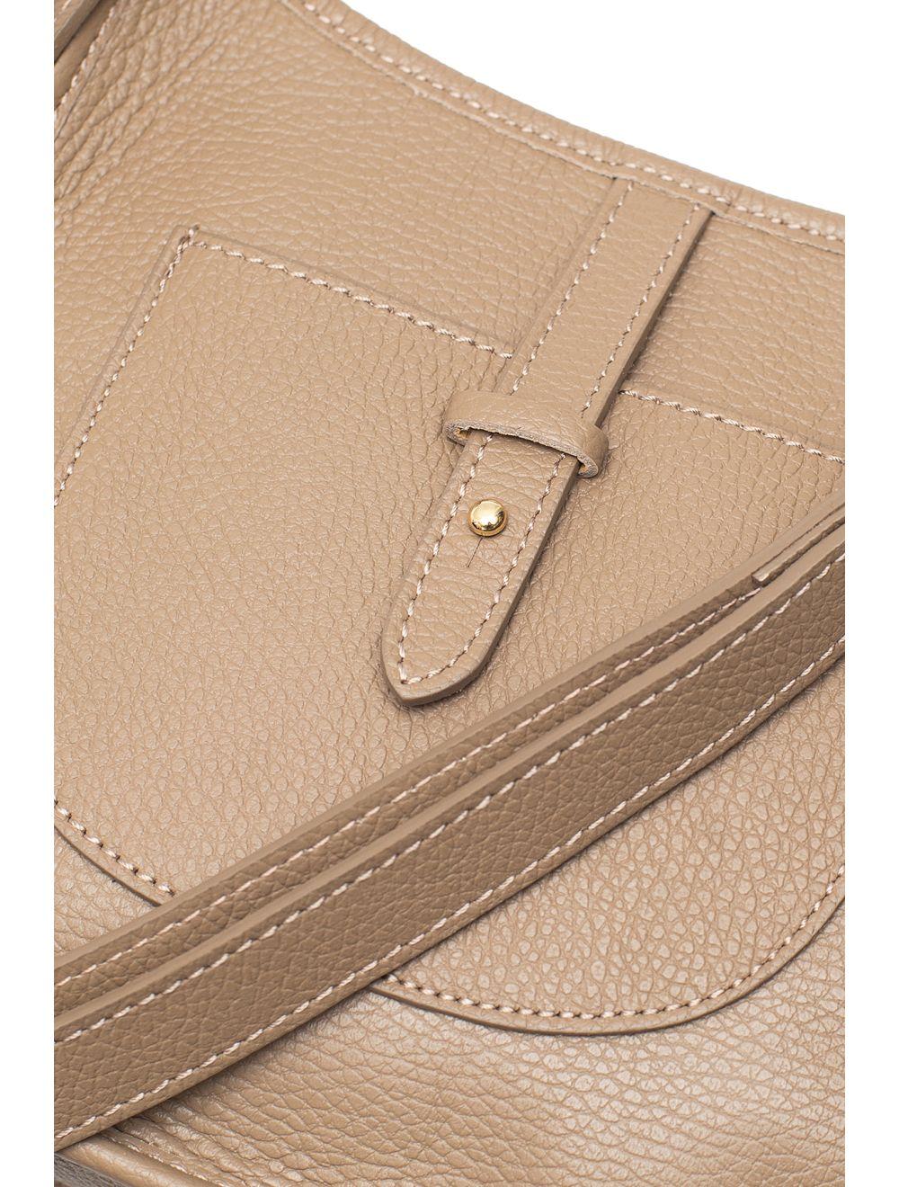 Tom&eva Sac Porté Travers En Cuir Vachette Grainée SIENNA 4057-TAUPE