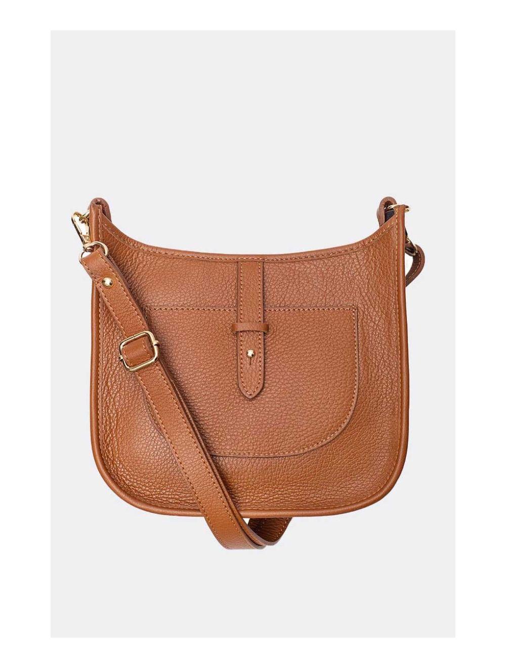 Tom&eva Sac Porté Travers En Cuir Vachette Grainée SIENNA 4057-COGNAC