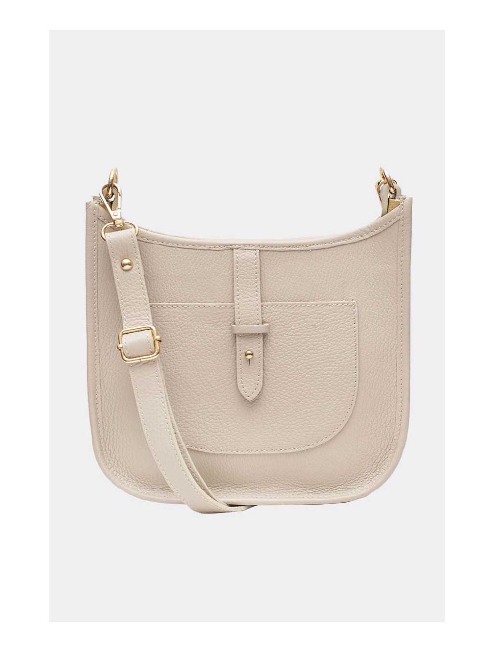 Tom&eva Sac Porté Travers En Cuir Vachette Grainée SIENNA 4057-BEIGE