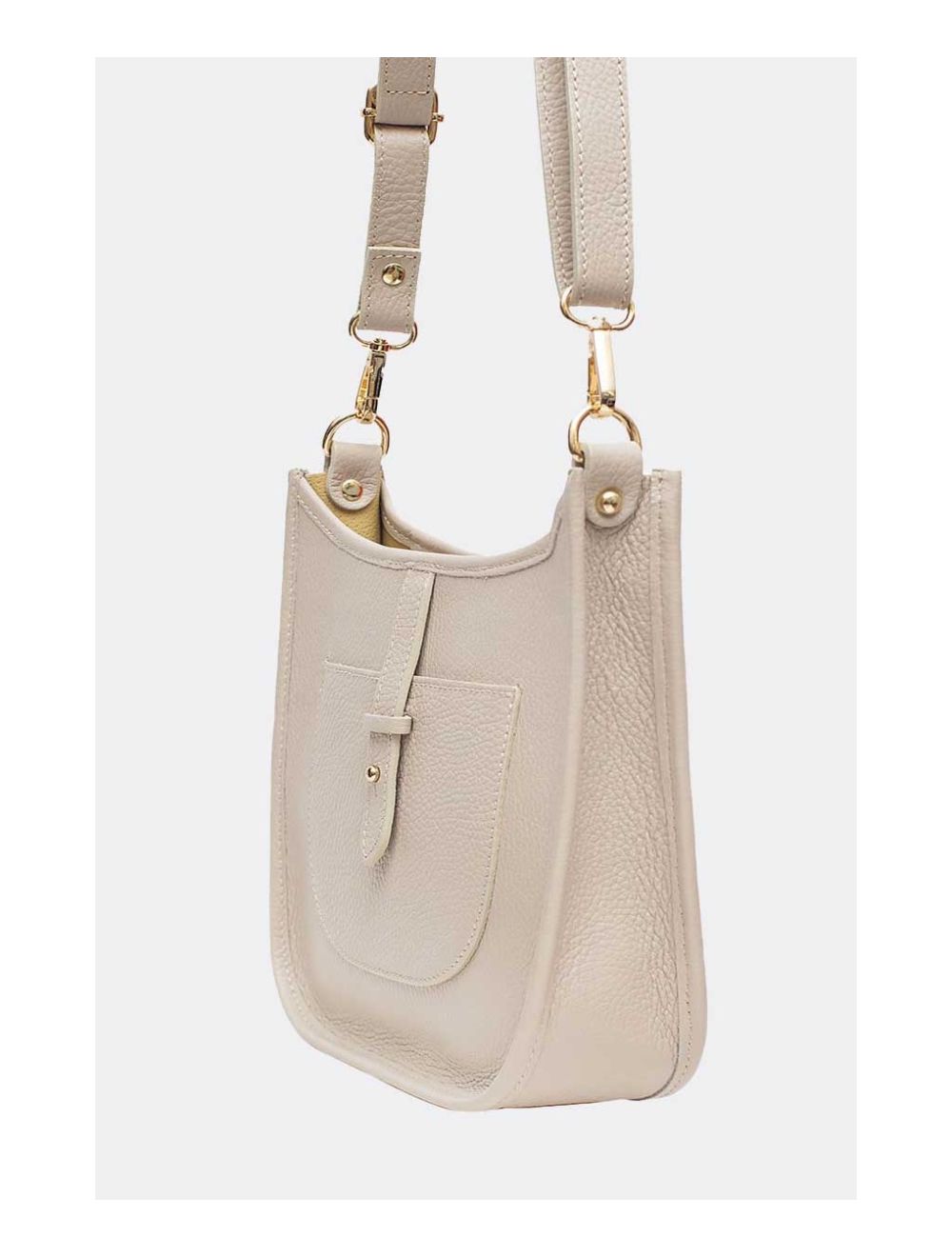 Tom&eva Sac Porté Travers En Cuir Vachette Grainée SIENNA 4057-BEIGE