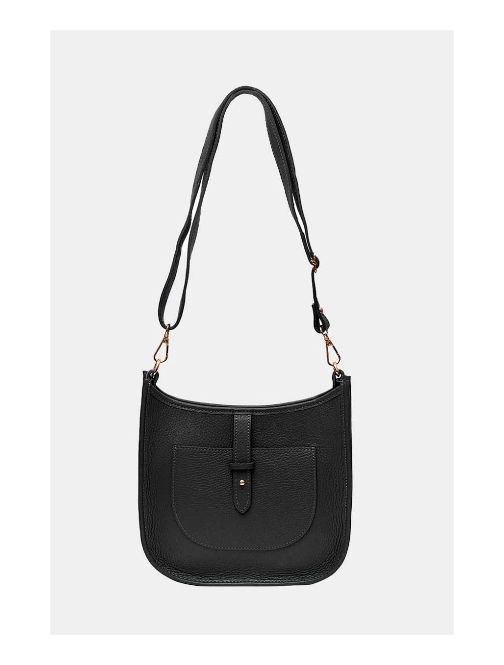 Tom&eva Sac Porté Travers En Cuir Vachette Grainée SIENNA 4057-NOIR