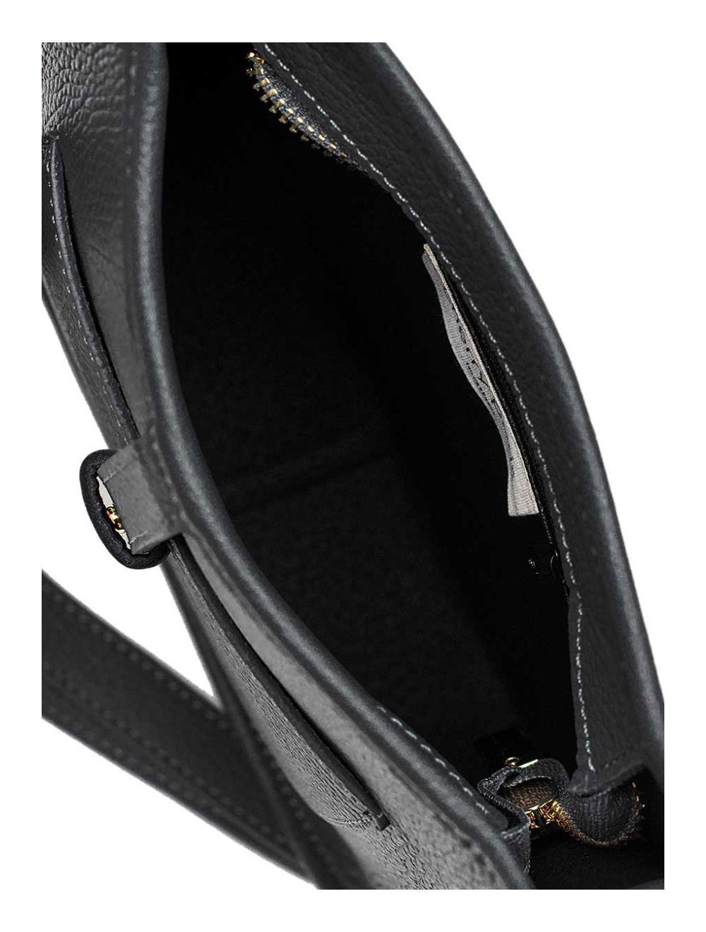 tom&eva Sac Porté Travers en Cuir Vachette Grainée SIENNA 4057-NOIR