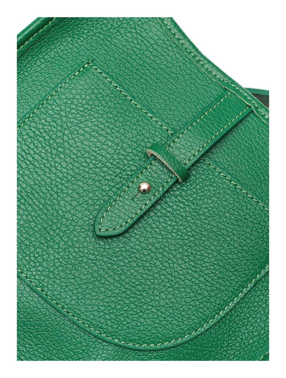 Tom&eva Sac Porté Travers En Cuir Vachette Grainée SIENNA 4057-VERT EMERAUDE