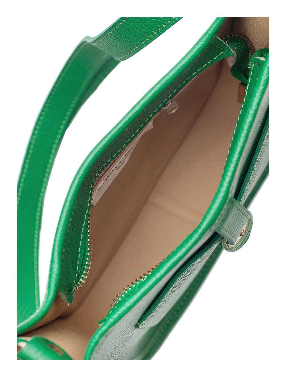 Tom&eva Sac Porté Travers En Cuir Vachette Grainée SIENNA 4057-VERT EMERAUDE