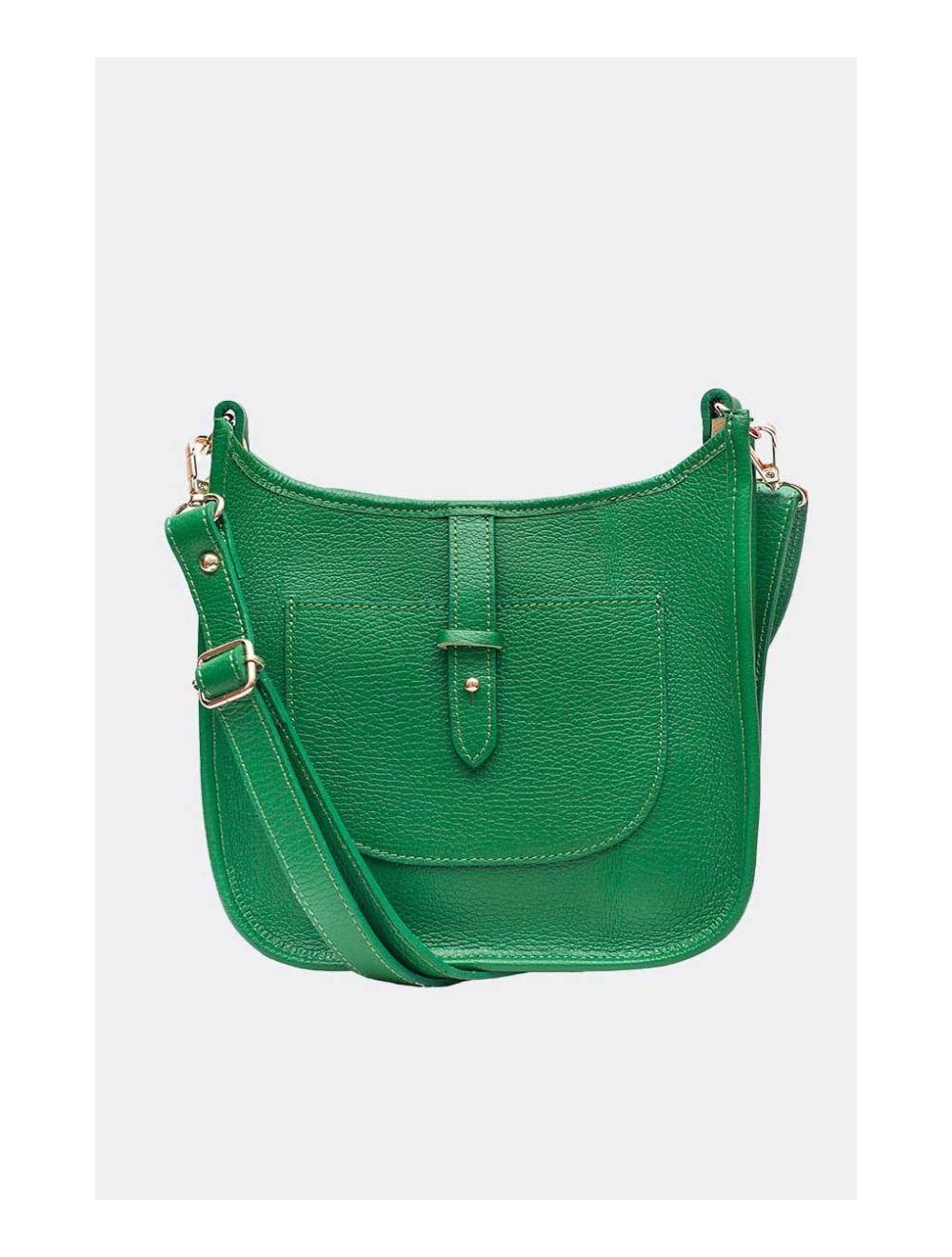 Tom&eva Sac Porté Travers En Cuir Vachette Grainée SIENNA 4057-VERT EMERAUDE
