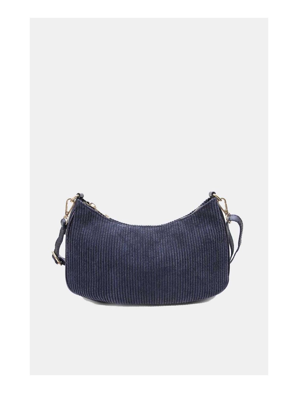 Tom&eva Sac Porté Travers En Textile Velours Garni Croûte Cuir Vachette Métallisé 4134 ELEANORE VELOURS-Marine
