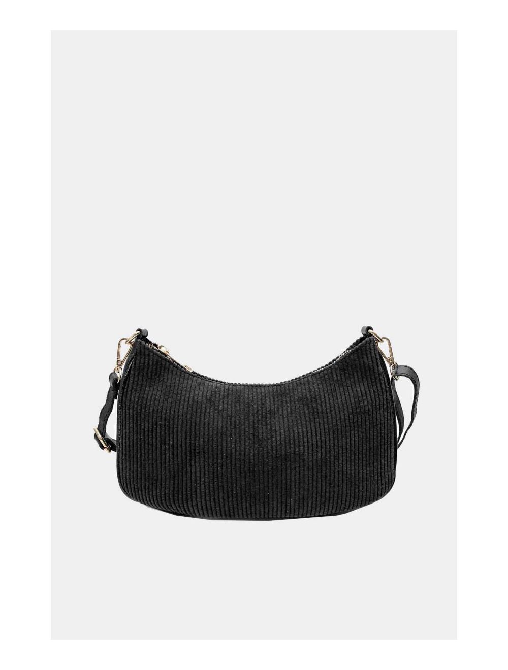Tom&eva Sac Porté Travers En Textile Velours Garni Croûte Cuir Vachette Métallisé 4134 ELEANORE VELOURS-Noir