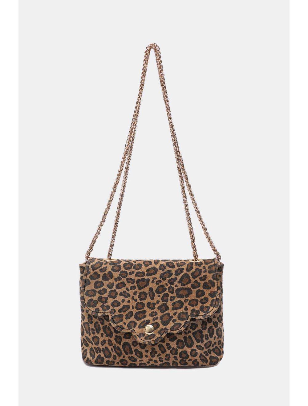 Tom&eva Sac Porté Travers Pochette Cuir Léopard-3973C MINI PIA LEOPARD-Taupe