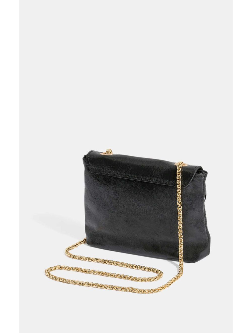 Tom&eva Sac Porté Travers Pochette Cuir Métalisé-3973 MINI PIA METAL-Noir