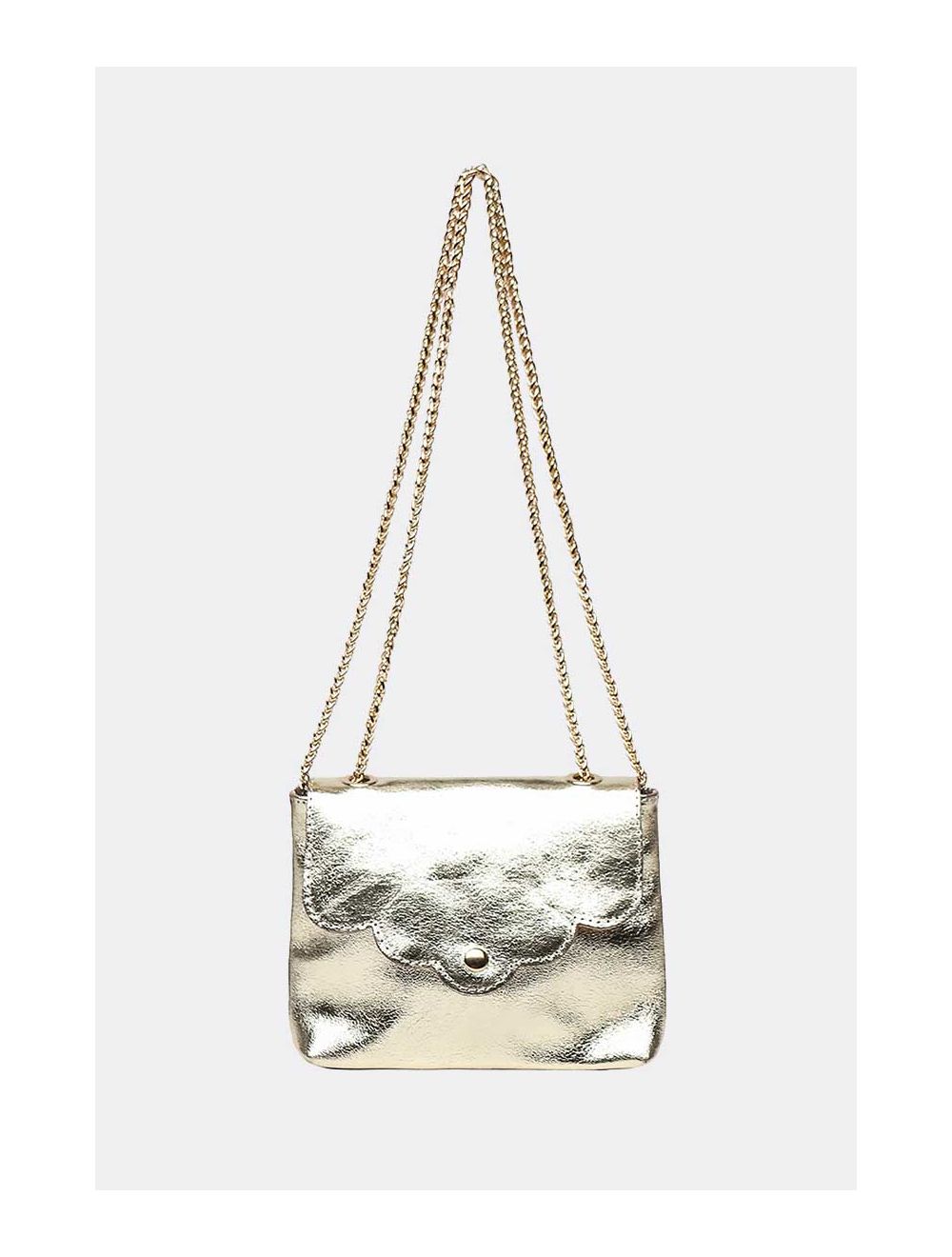 Tom&eva Sac Porté Travers Pochette Cuir Métalisé-3973B MINI PIA METAL-Doré