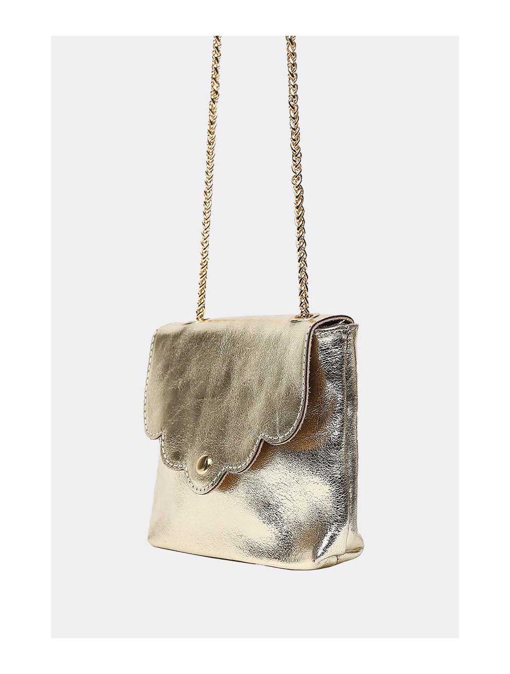 Tom&eva Sac Porté Travers Pochette Cuir Métalisé-3973B MINI PIA METAL-Doré