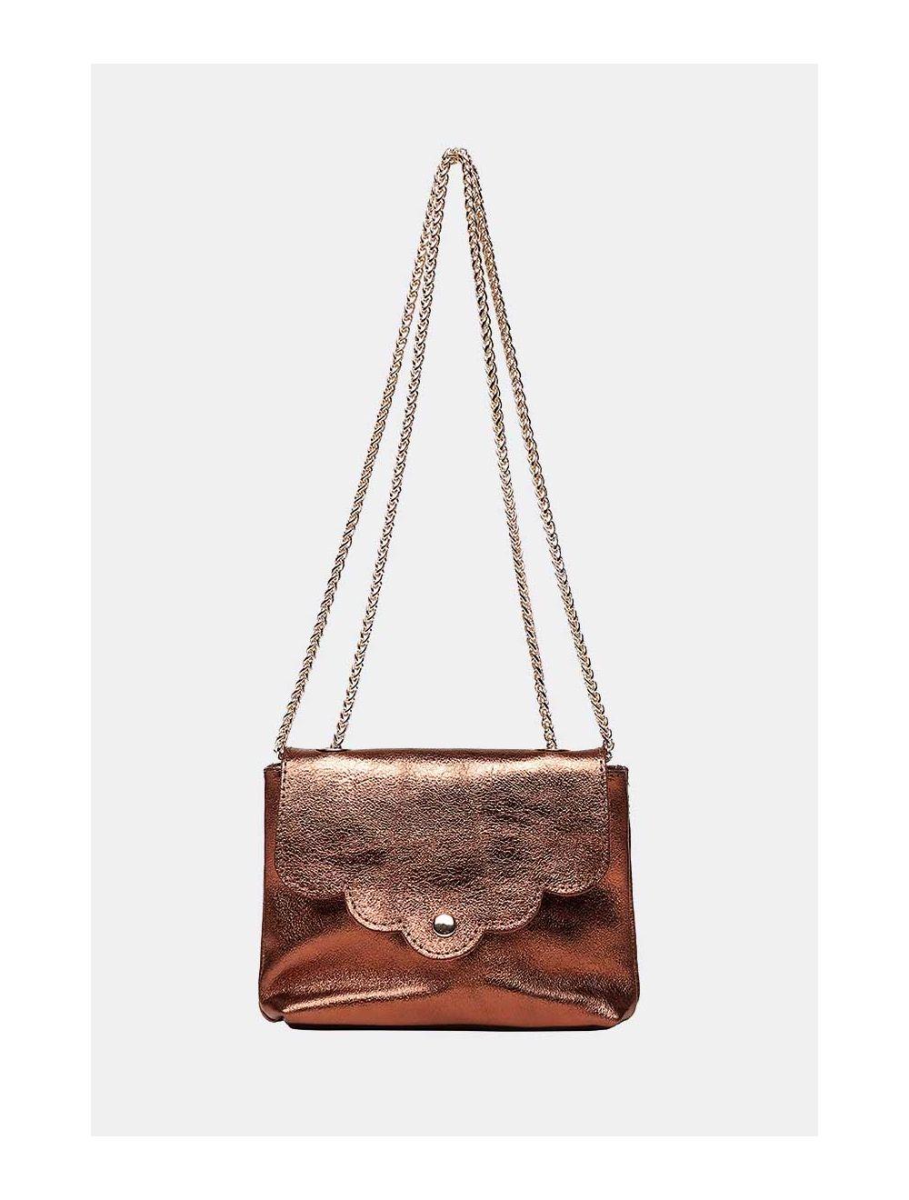 Tom&eva Sac Porté Travers Pochette Cuir Métalisé-3973B MINI PIA METAL-Bronze