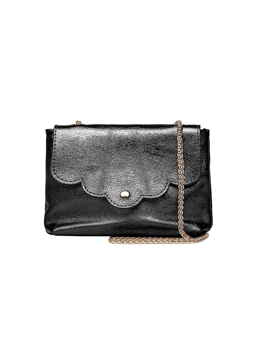 Tom&eva Sac Porté Travers Pochette En Cuir Métalisé-3973B-Noirmétal