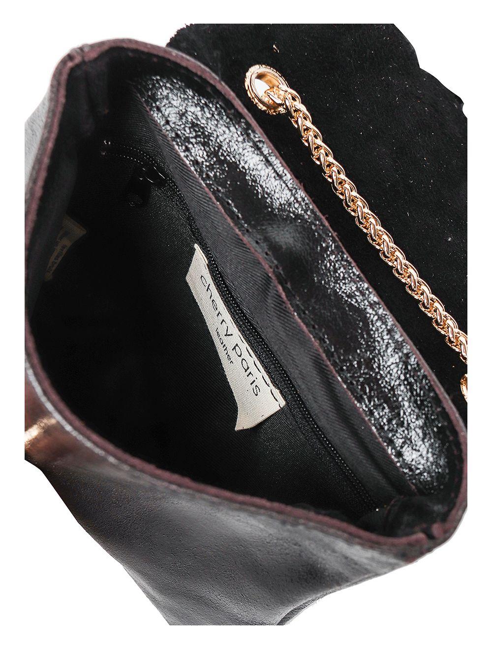 Tom&eva Sac Porté Travers Pochette En Cuir Métalisé-3973B-Noirmétal