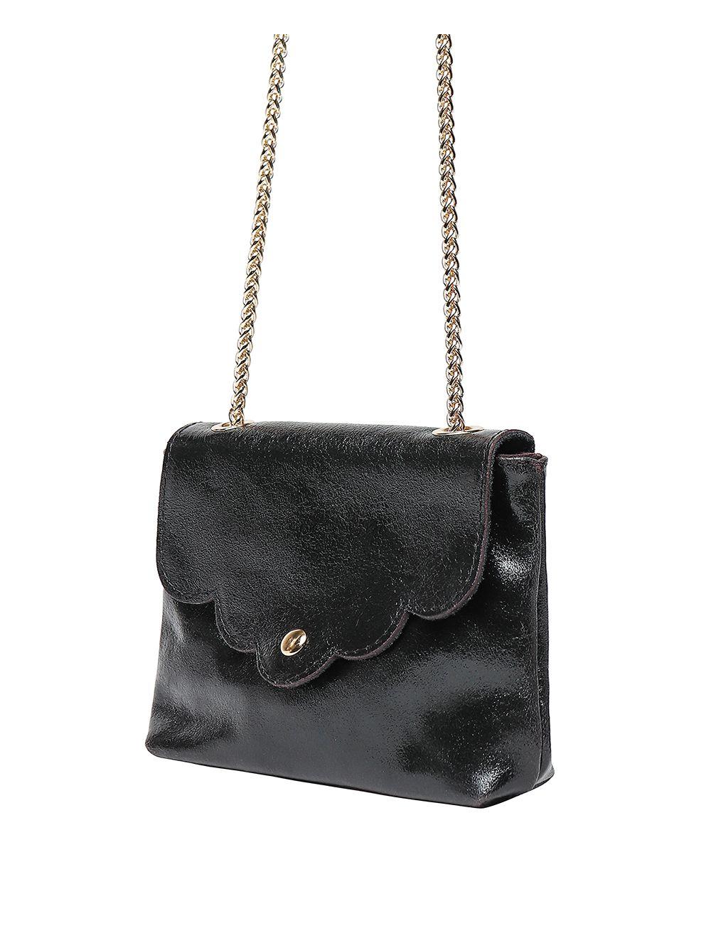 Tom&eva Sac Porté Travers Pochette En Cuir Métalisé-3973B-Noirmétal