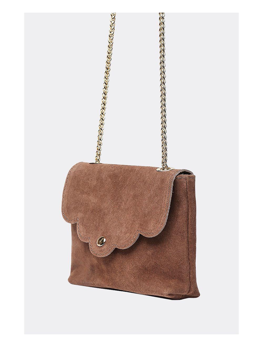 Tom&eva Sac Porté Travers Pochette En Cuir Suèdine-3973-Taupe