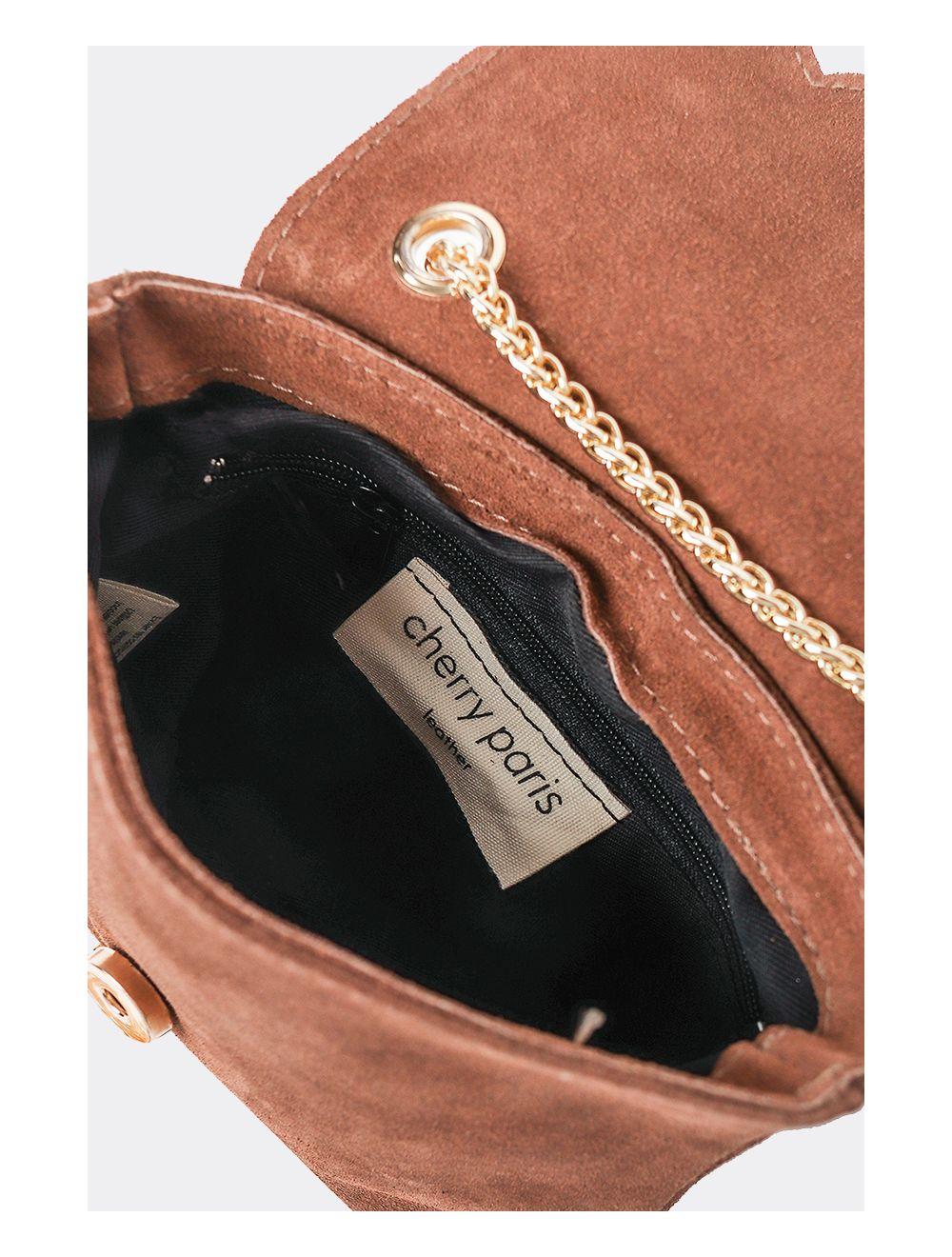Tom&eva Sac Porté Travers Pochette En Cuir Suèdine-3973-Taupe