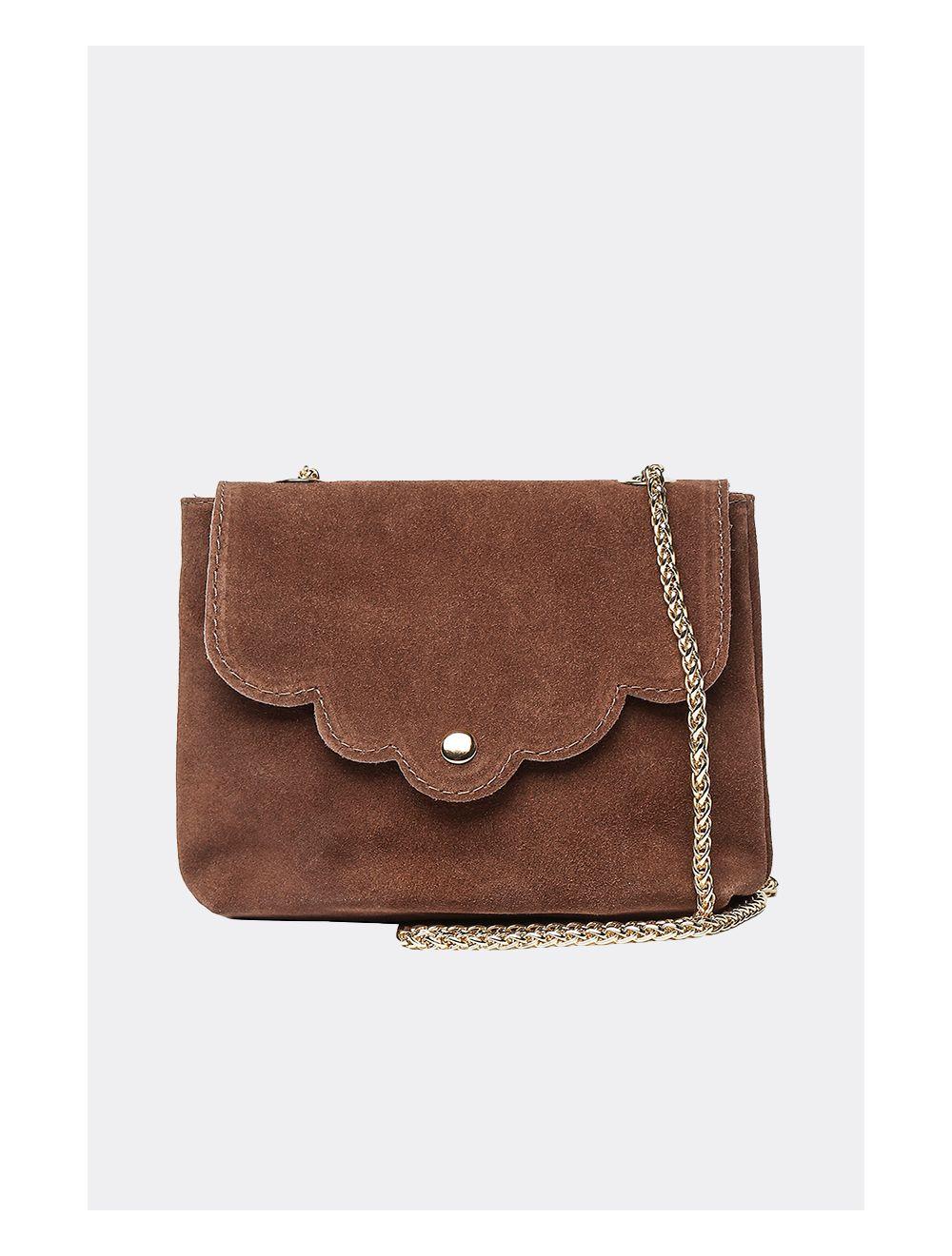 Tom&eva Sac Porté Travers Pochette En Cuir Suèdine-3973-Taupe