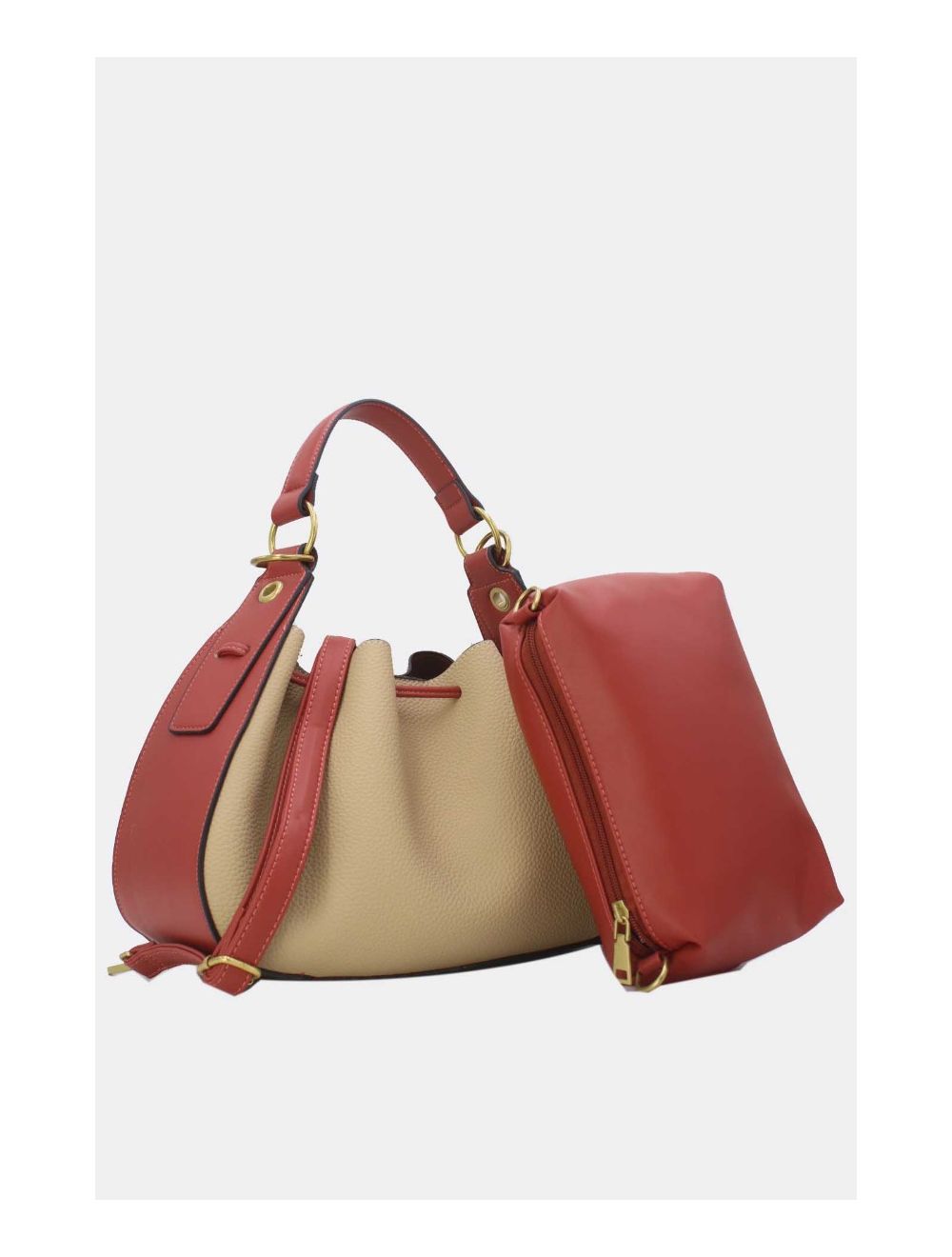 tom&eva Sac seau effet Grainée 2-in-1 3105-Off-Blanc