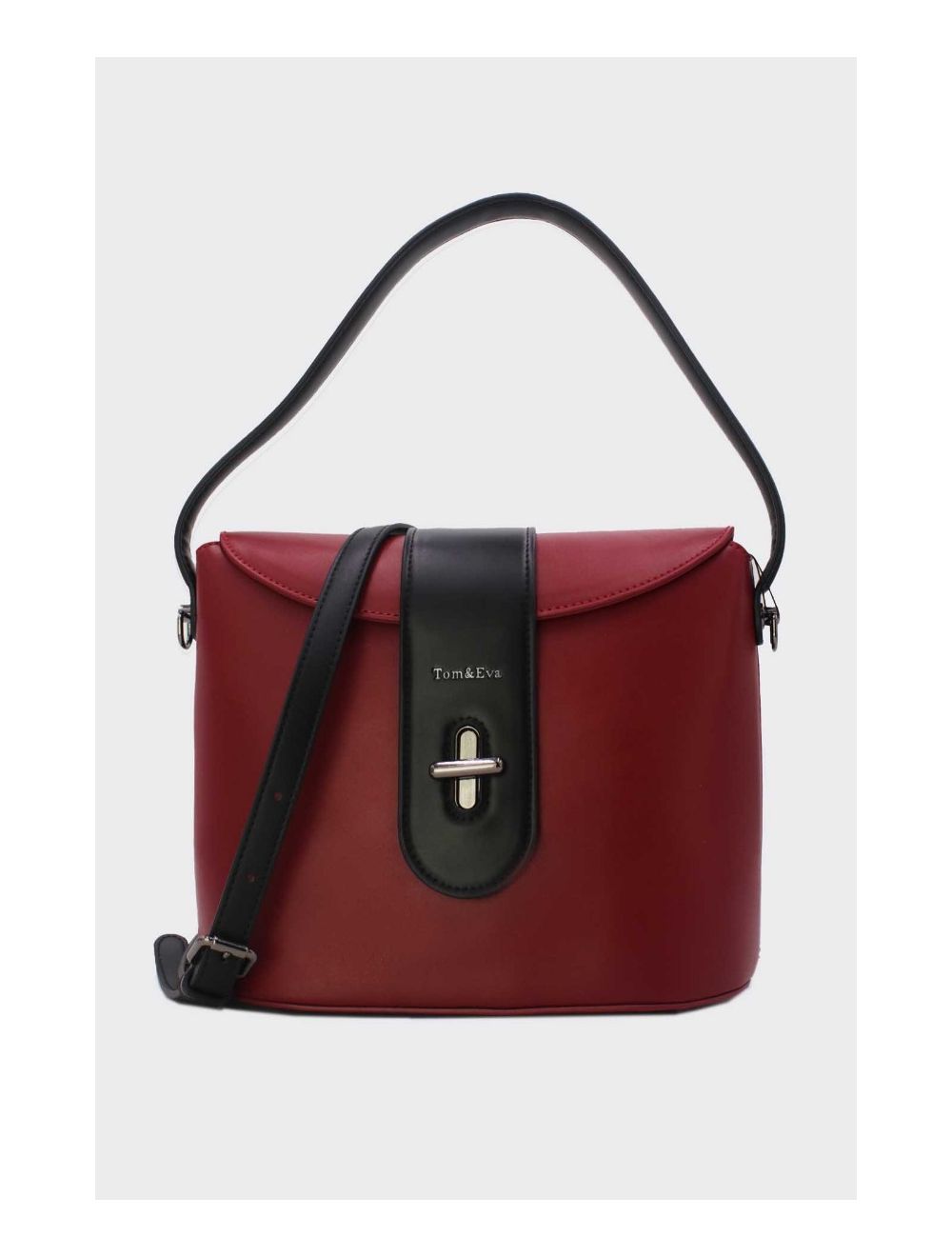 Tom&eva Sac Seau Porté Épaule Vintage 24B-6120-Burgundy/Black
