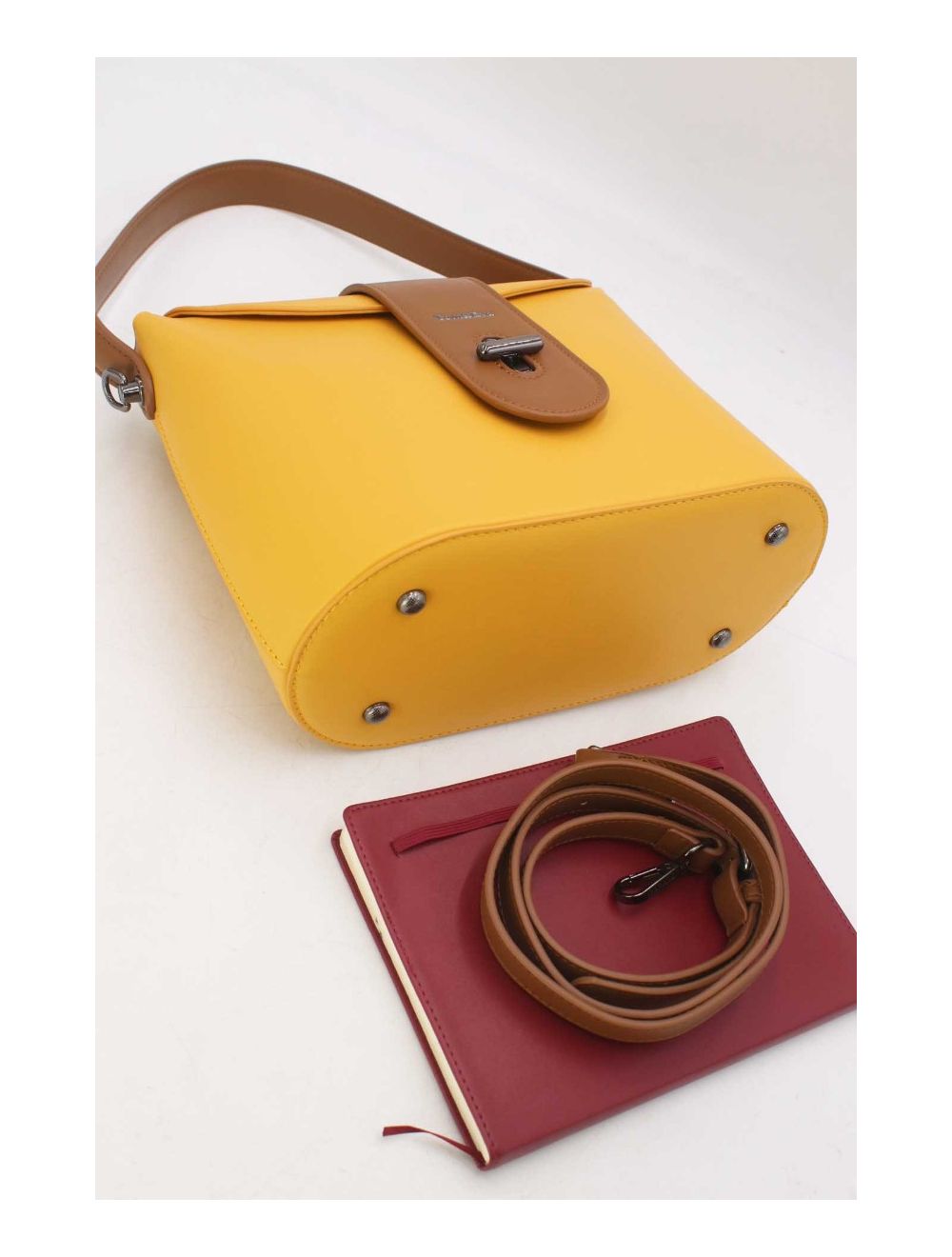 tom&eva Sac Seau Porté Épaule Vintage 24B-6120-Yellow/Taupe