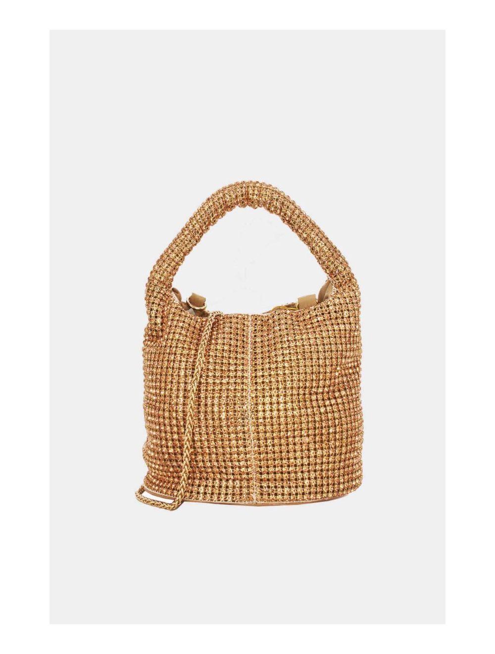 Tom&eva Sac Seau Soirée Avec Strass Minimaliste 23P-5707-Champagne