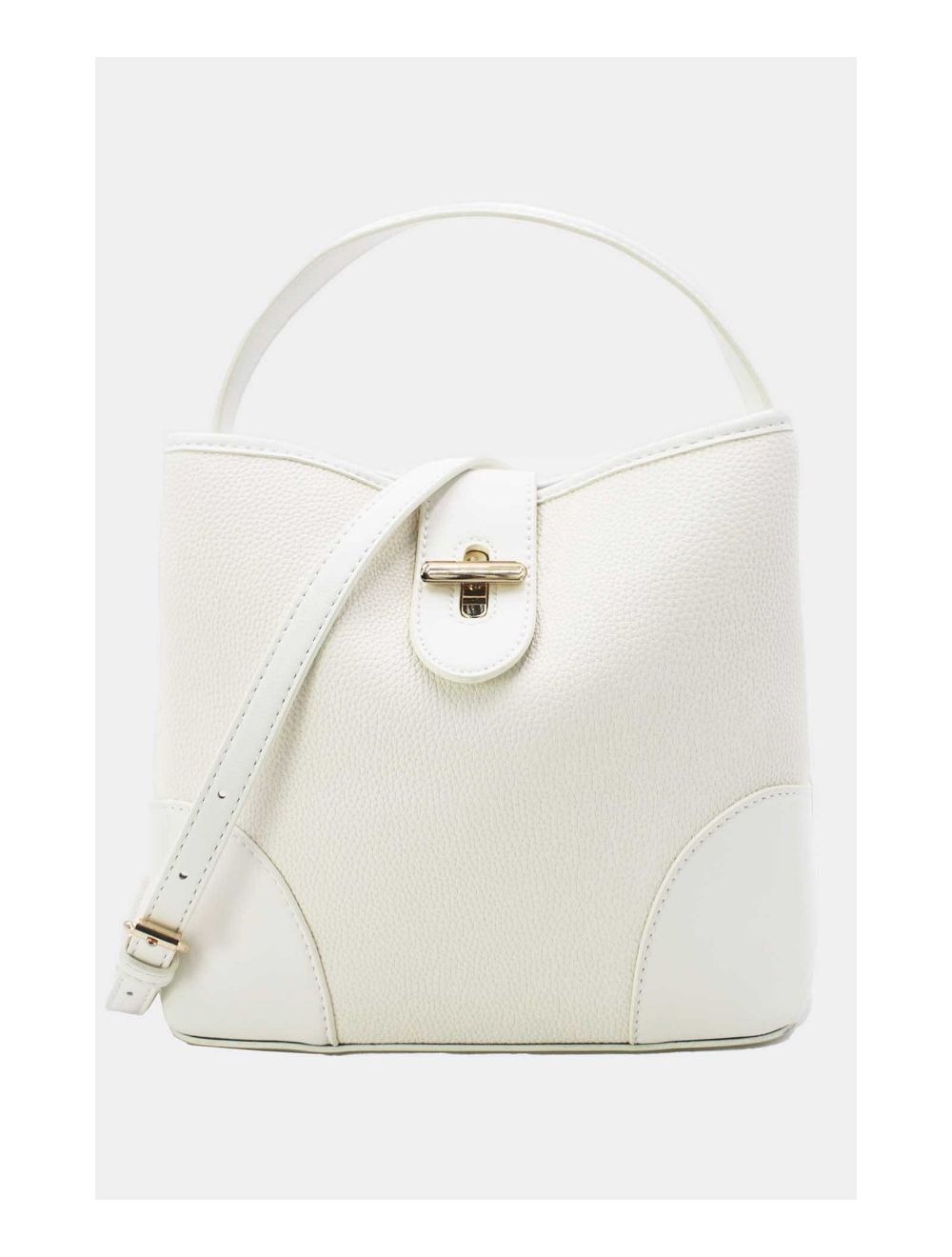 Tom&eva Sac Seau Vintage à Languette Effet Grainé-6975-Blanc