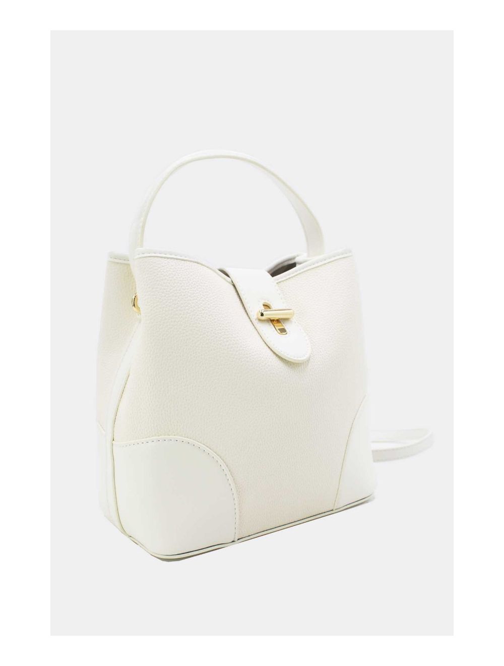 Tom&eva Sac Seau Vintage à Languette Effet Grainé-6975-Blanc