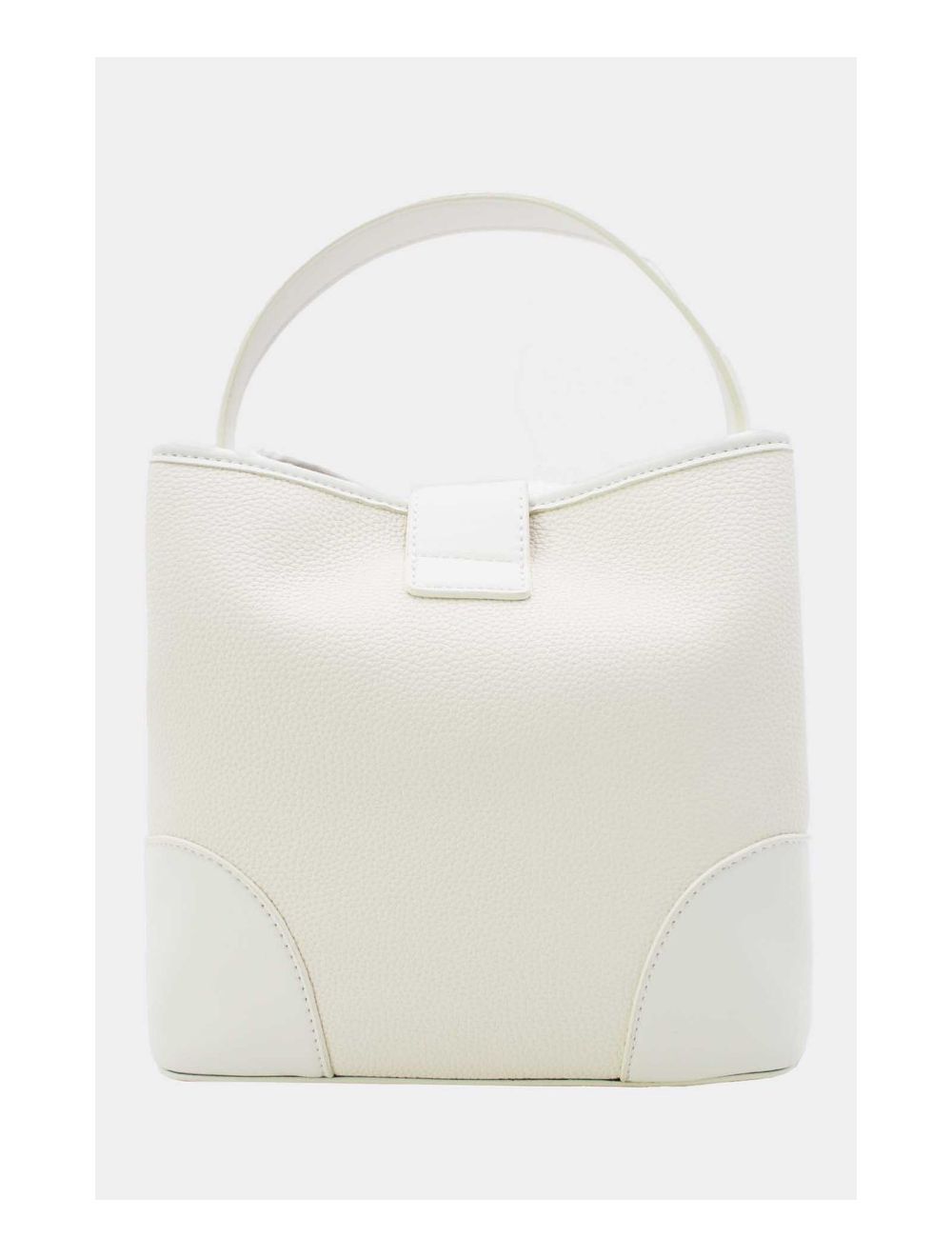 Tom&eva Sac Seau Vintage à Languette Effet Grainé-6975-Blanc