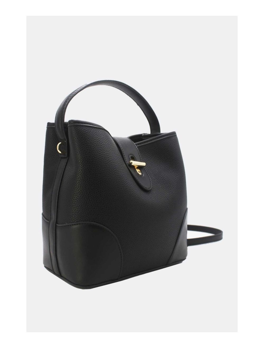 Tom&eva Sac Seau Vintage à Languette Effet Grainé-6975-Noir