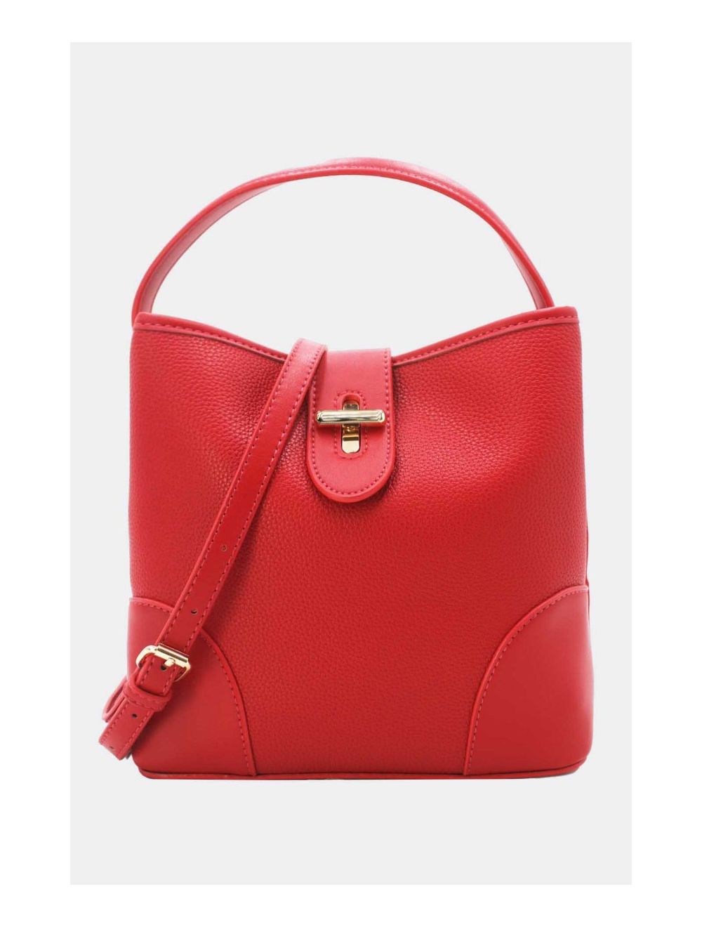 Tom&eva Sac Seau Vintage à Languette Effet Grainé-6975-Rouge