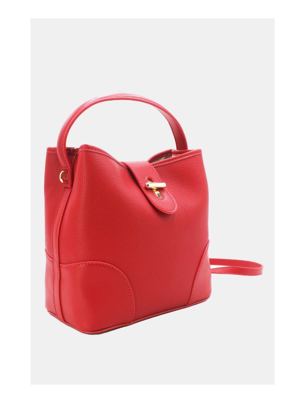 Tom&eva Sac Seau Vintage à Languette Effet Grainé-6975-Rouge