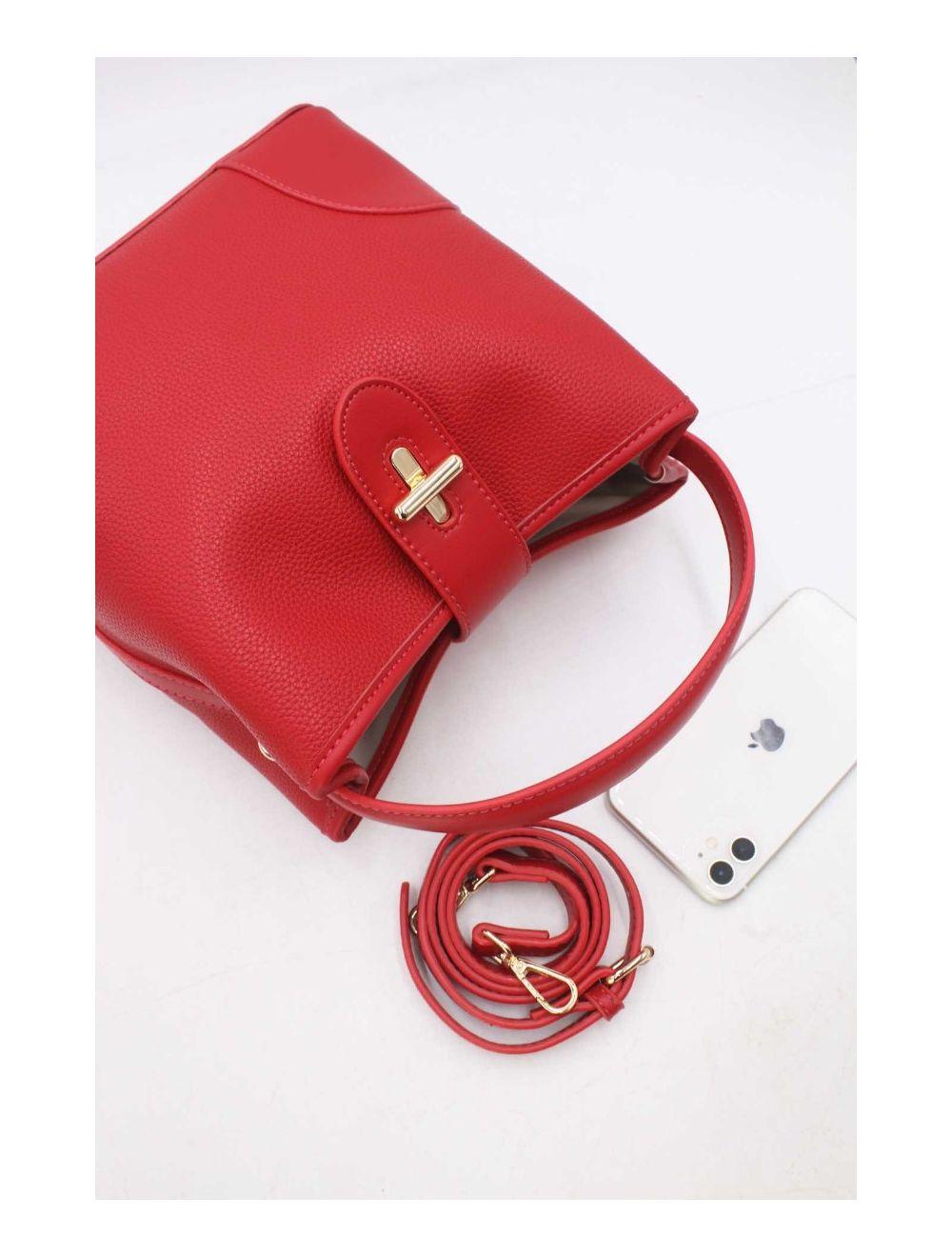 tom&eva Sac Seau Vintage à Languette Effet Grainé-6975-Rouge