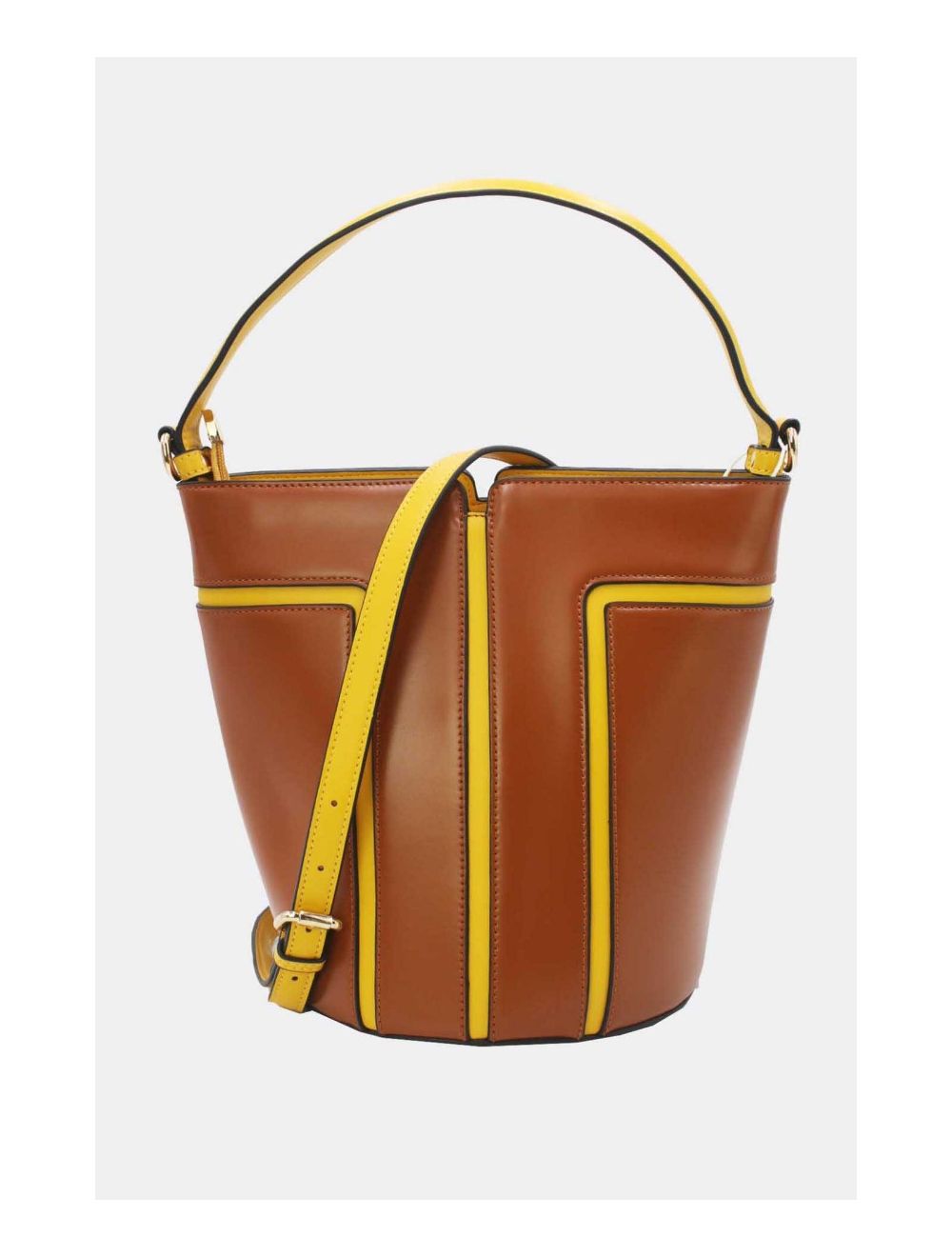 tom&eva Sac Seau Vintage Bicolores-24B-5863-Brown/Yellow