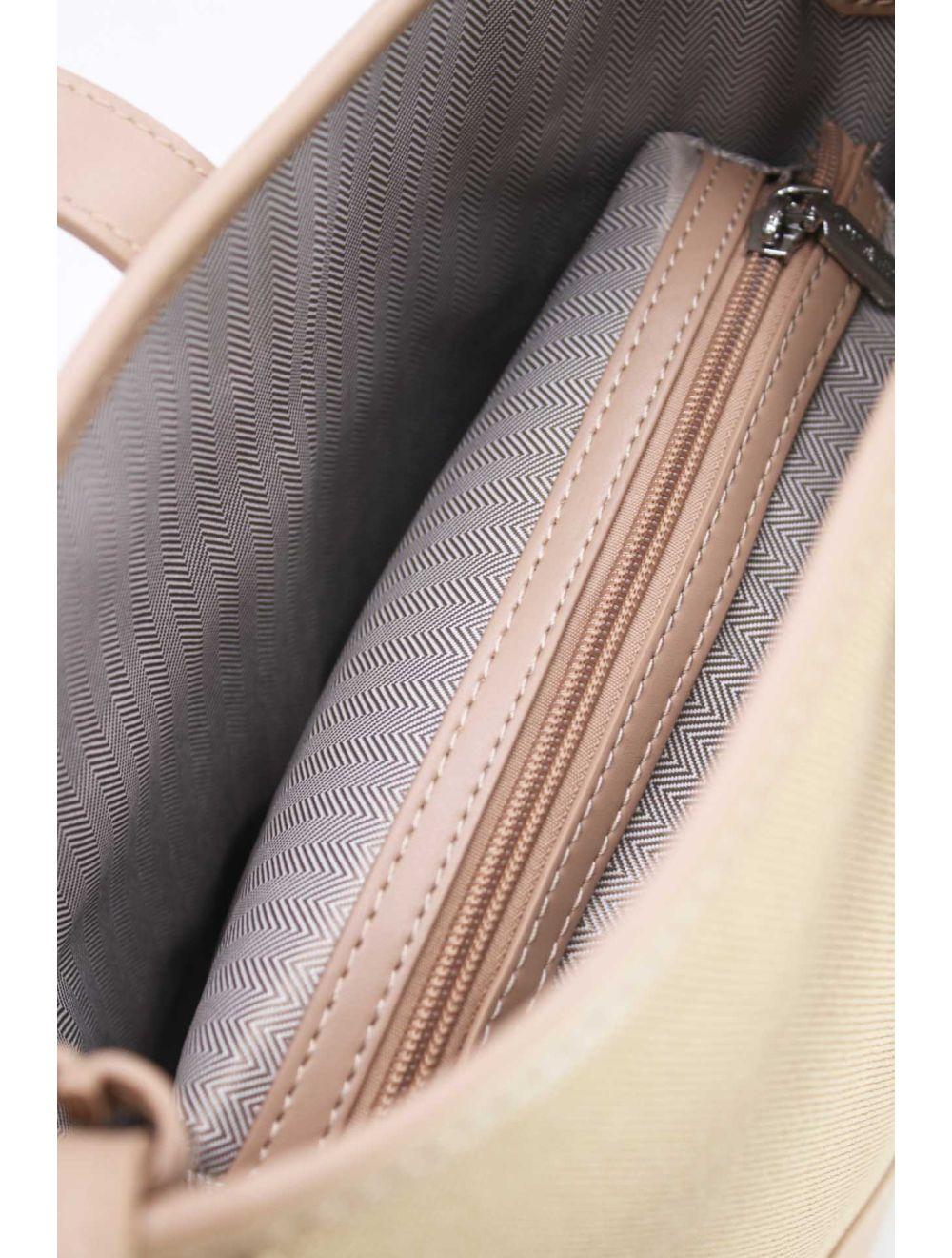 Tom&eva Sac Seau Vintage Effet Tissu Avec Pochette-21C-5297-Apricot/Apricot