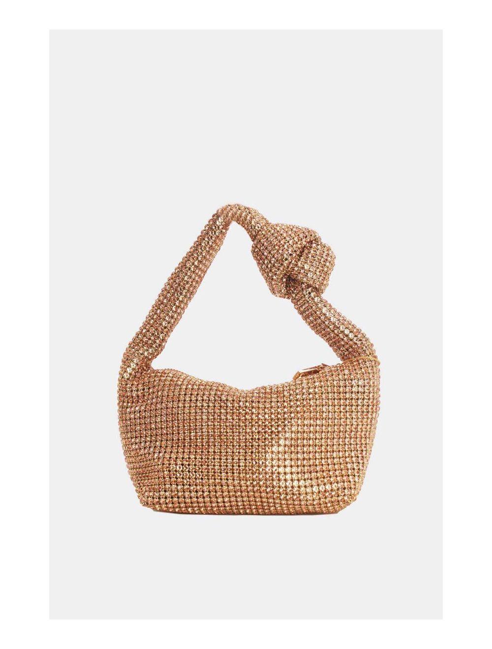 Tom&eva Sac Soirée Avec Nœud Strass 23P-5756#-Champagne