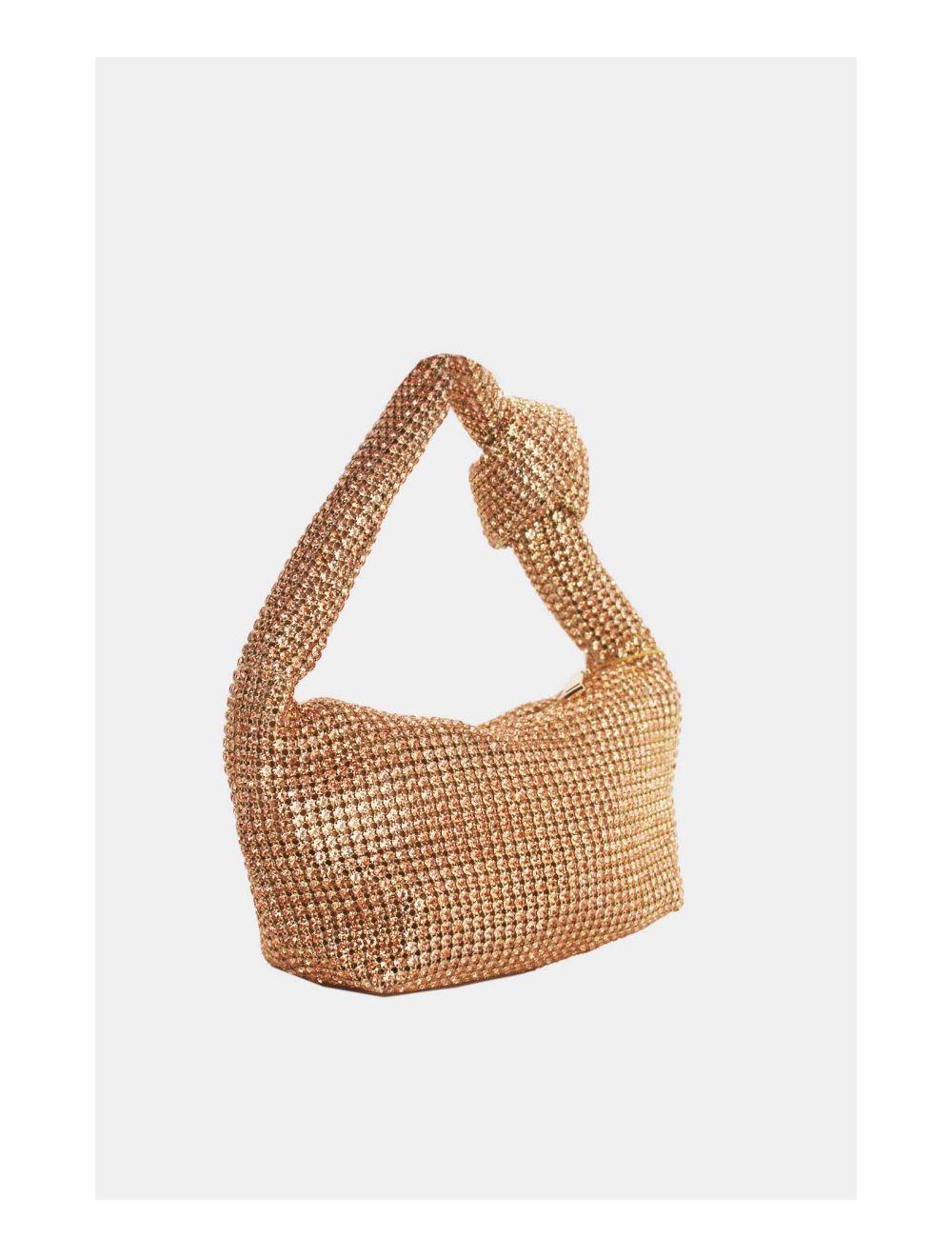 Tom&eva Sac Soirée Avec Nœud Strass 23P-5756#-Champagne