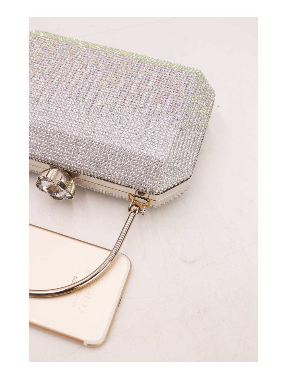 tom&eva Sac Soirée Boîte de Nuit Strass 23P-5719-Argent