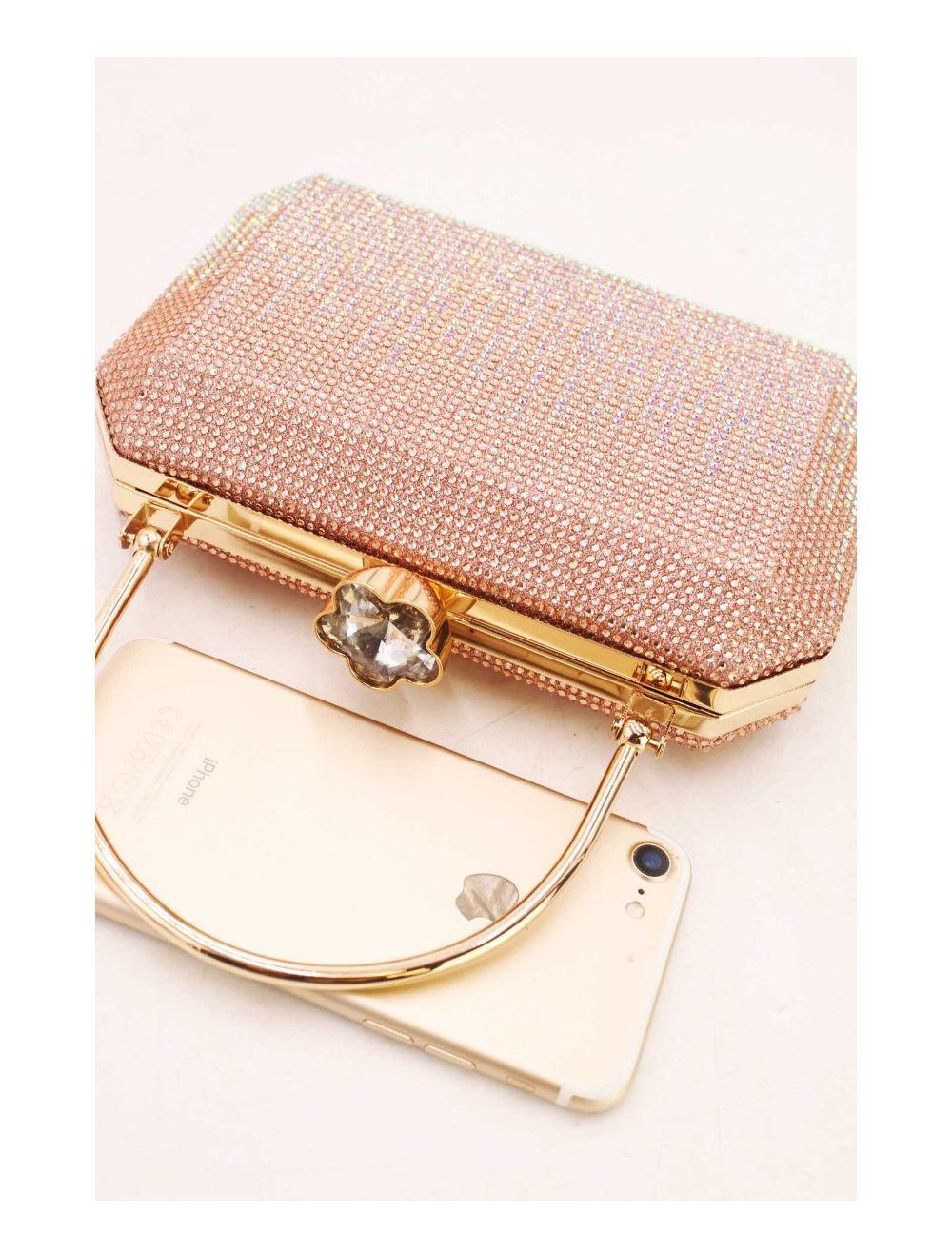 tom&eva Sac Soirée Boîte de Nuit Strass 23P-5719-Champagne