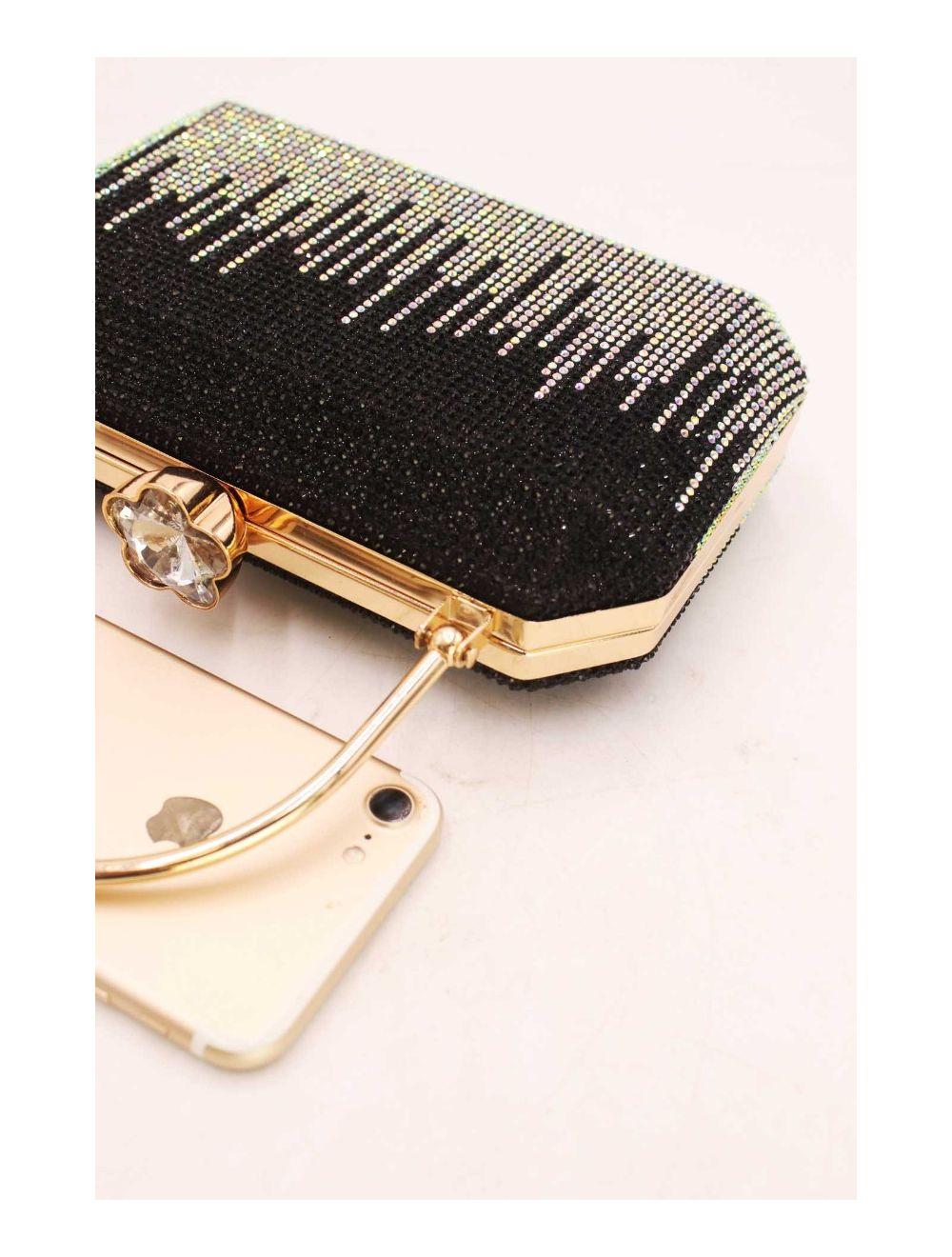 tom&eva Sac Soirée Boîte de Nuit Strass 23P-5719-Noir