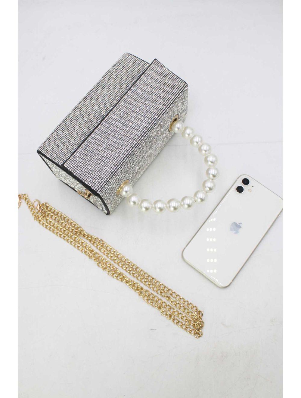 Tom&eva Sac Soirée Ornée De Strass Et Perles 23P-5739-Noir