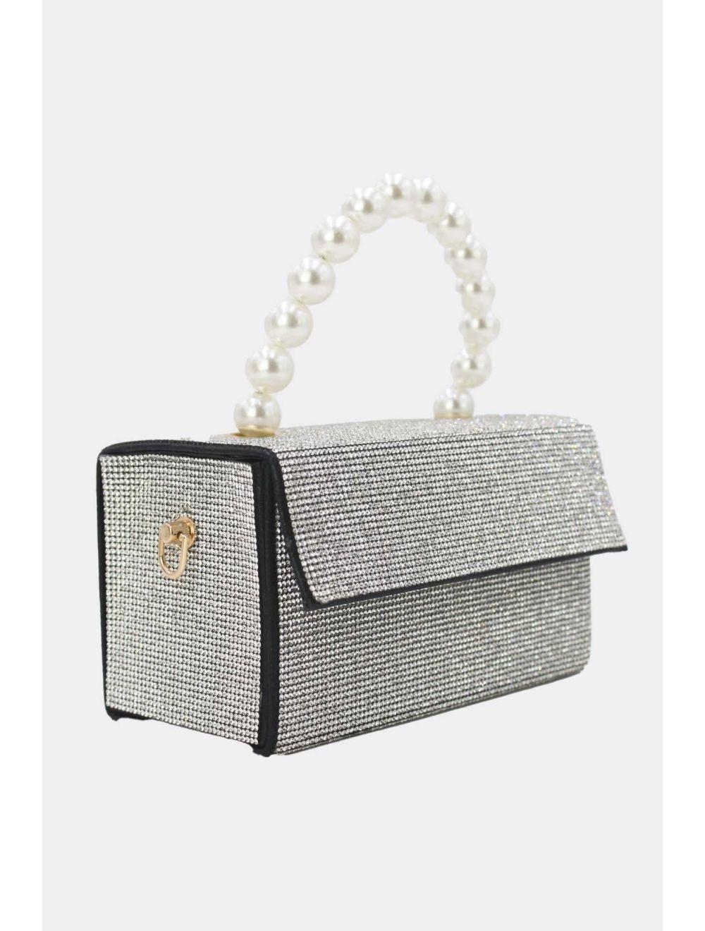 Tom&eva Sac Soirée Ornée De Strass Et Perles 23P-5739-Noir