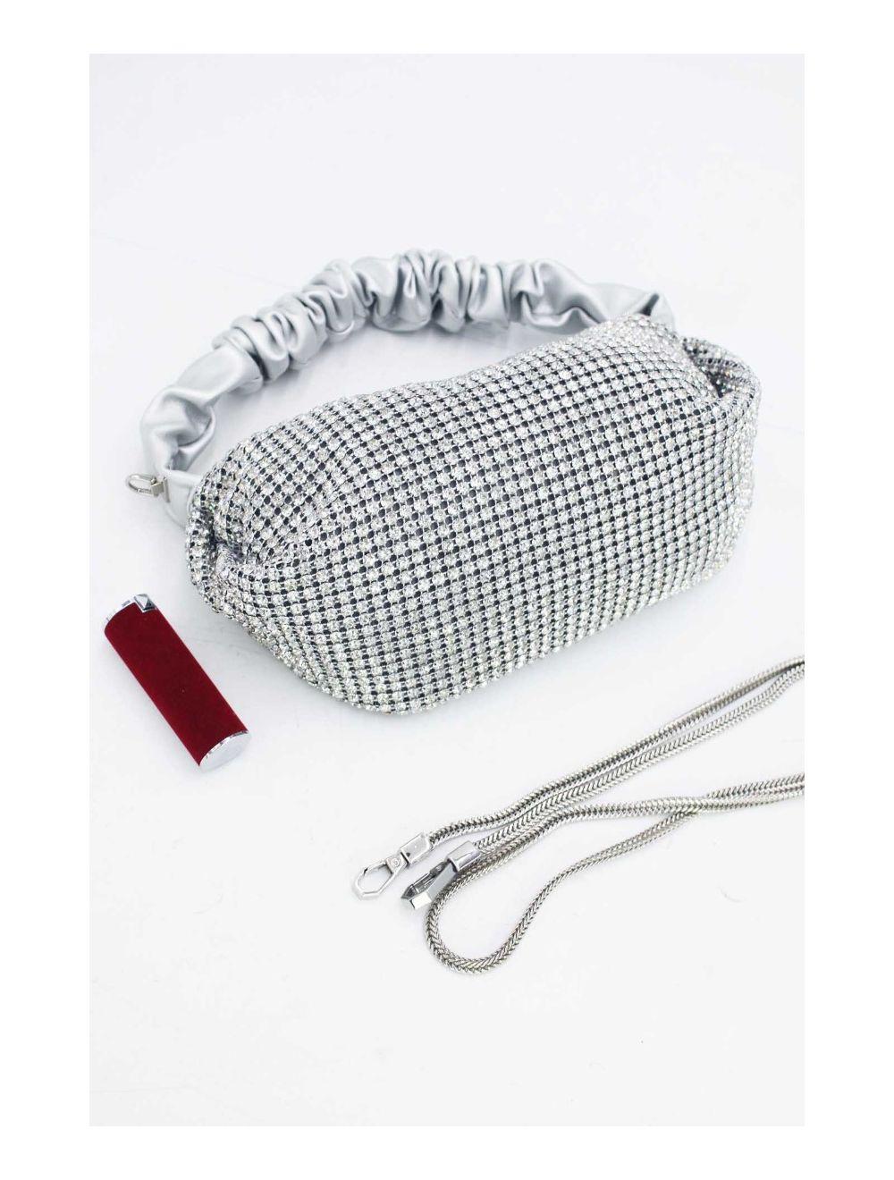 Tom&eva Sac Soirée Ou Mariage Avec Strass-22P-5388-Silver/White